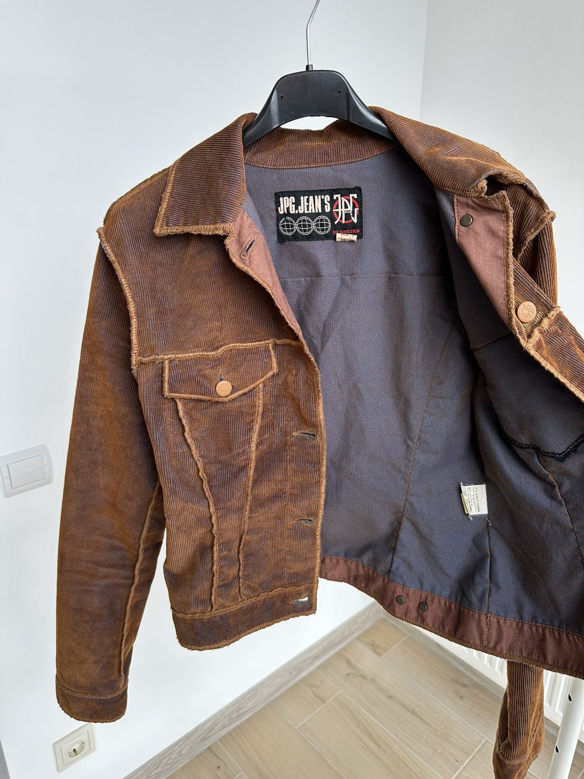 Jean Paul Gaultier Vintage Jean Paul Gaultier Rust Corduroy Blue Brown jacket Size S / US 4 / IT 40 - 8 Thumbnail