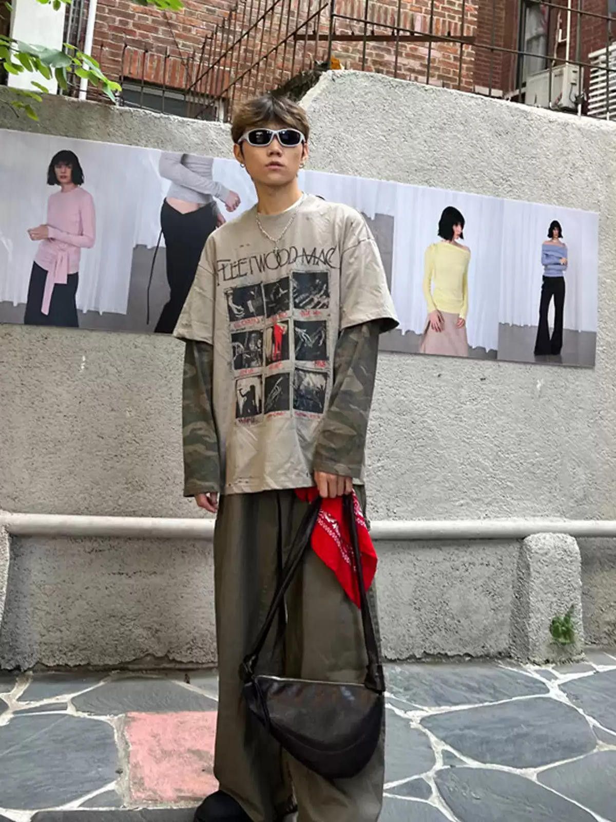 Leather Underarm Crescent Crossbody Tote | Japanese Street Style Bag Size ONE SIZE - 5 Thumbnail