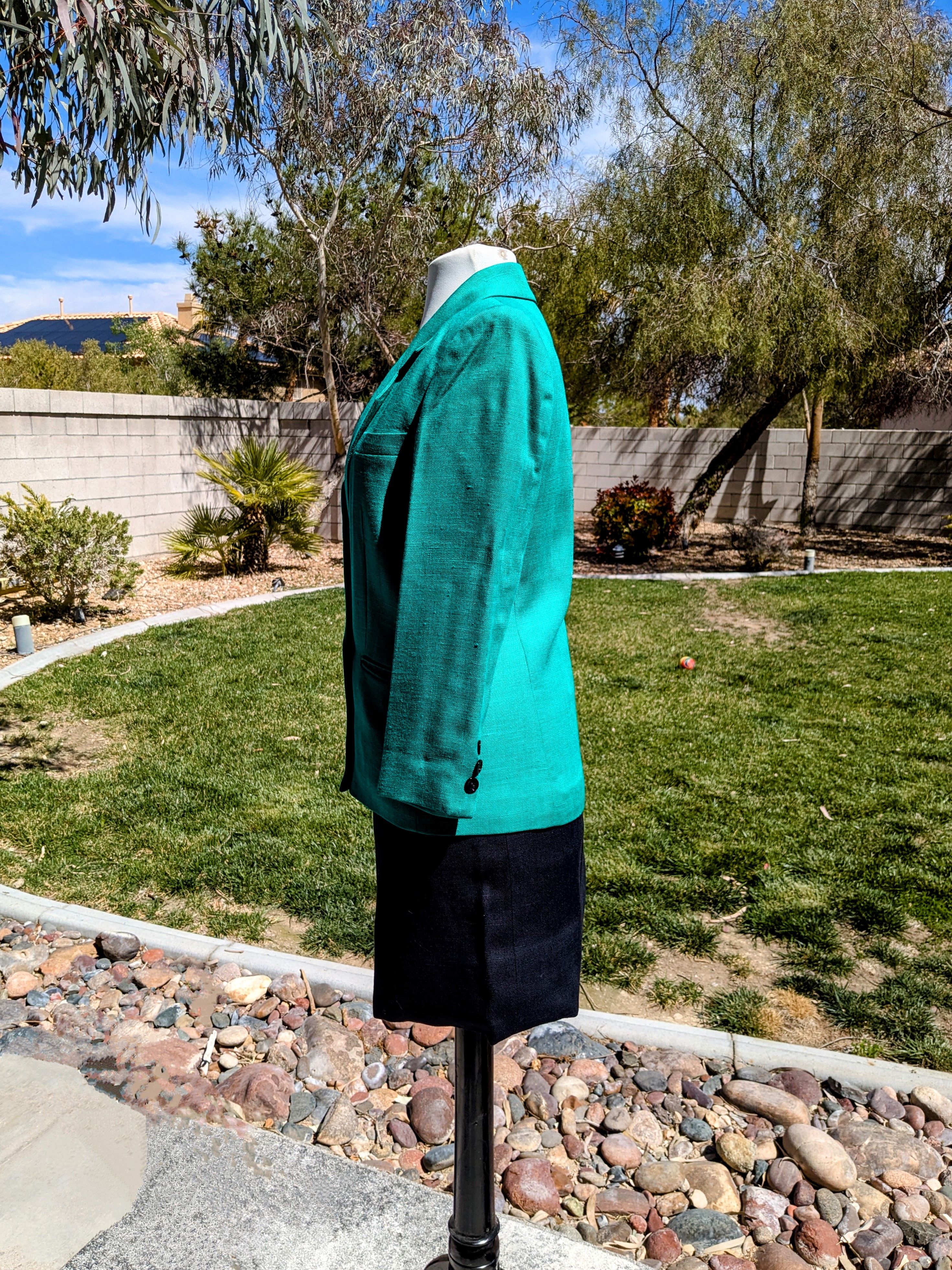 Vintage Vintage 1980s Double Breasted Jacket+Skirt 2pc Petite Outfit Size M / US 6-8 / IT 42-44 - 2 Thumbnail