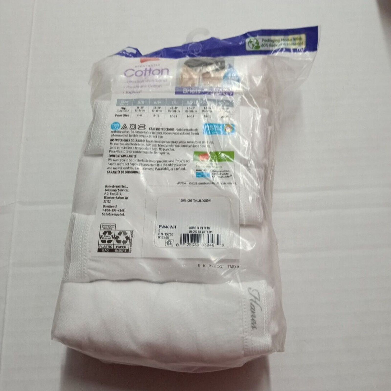 Hanes Hanes Women's 10-Pack Cotton Briefs Panties Size 8/XL White Size ONE SIZE - 6 Thumbnail
