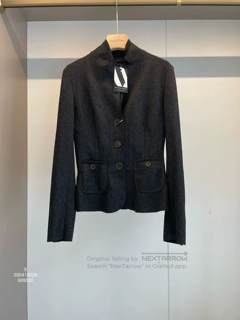 Brunello Cucinelli Brunello Cucinelli Black Gray Wool Mandarin Collar Suit Ja Size XS / US 0-2 / IT 36-38 - 1 Thumbnail
