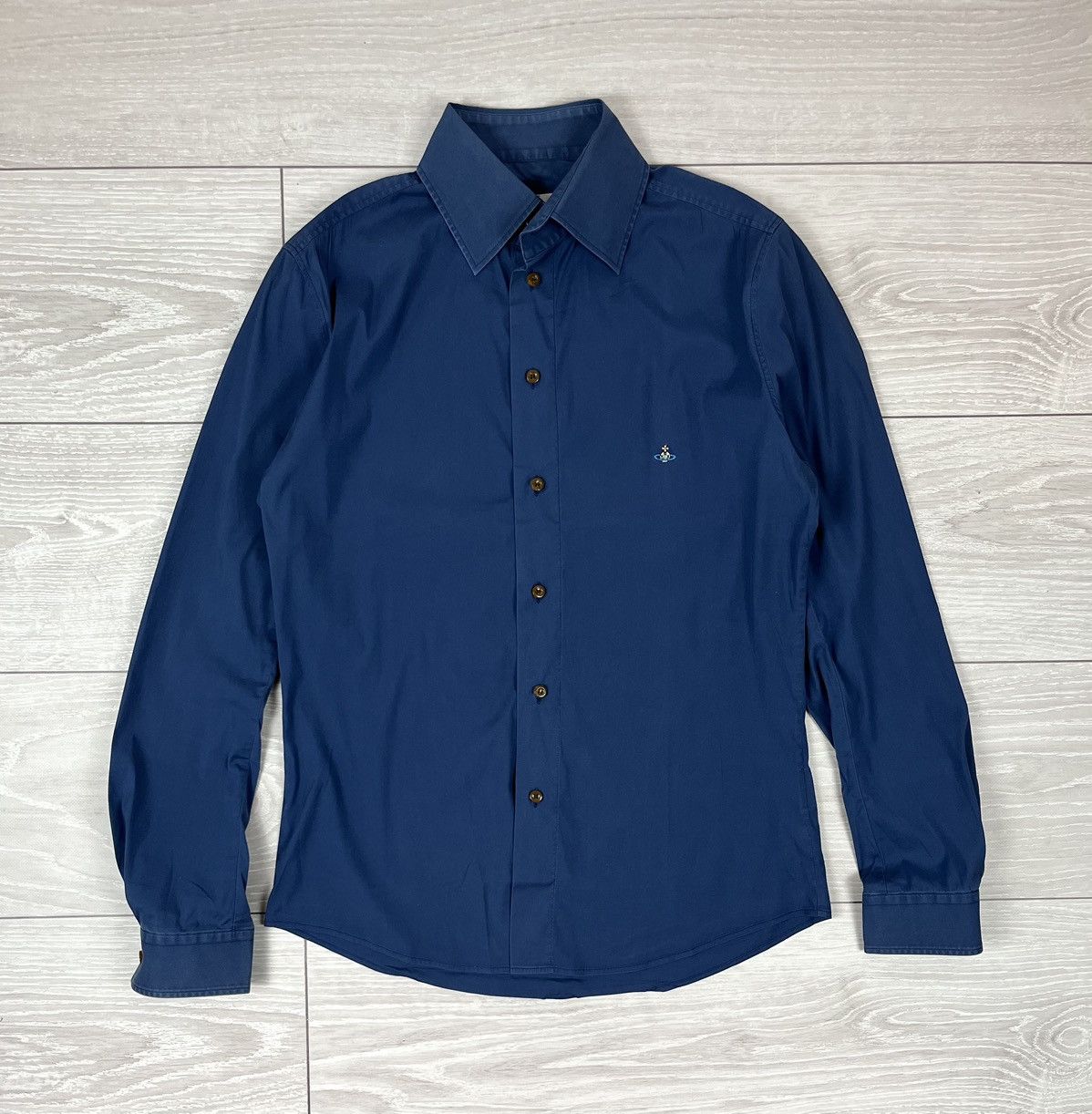 Vivienne Westwood MAN Logo Blue Button Shirt