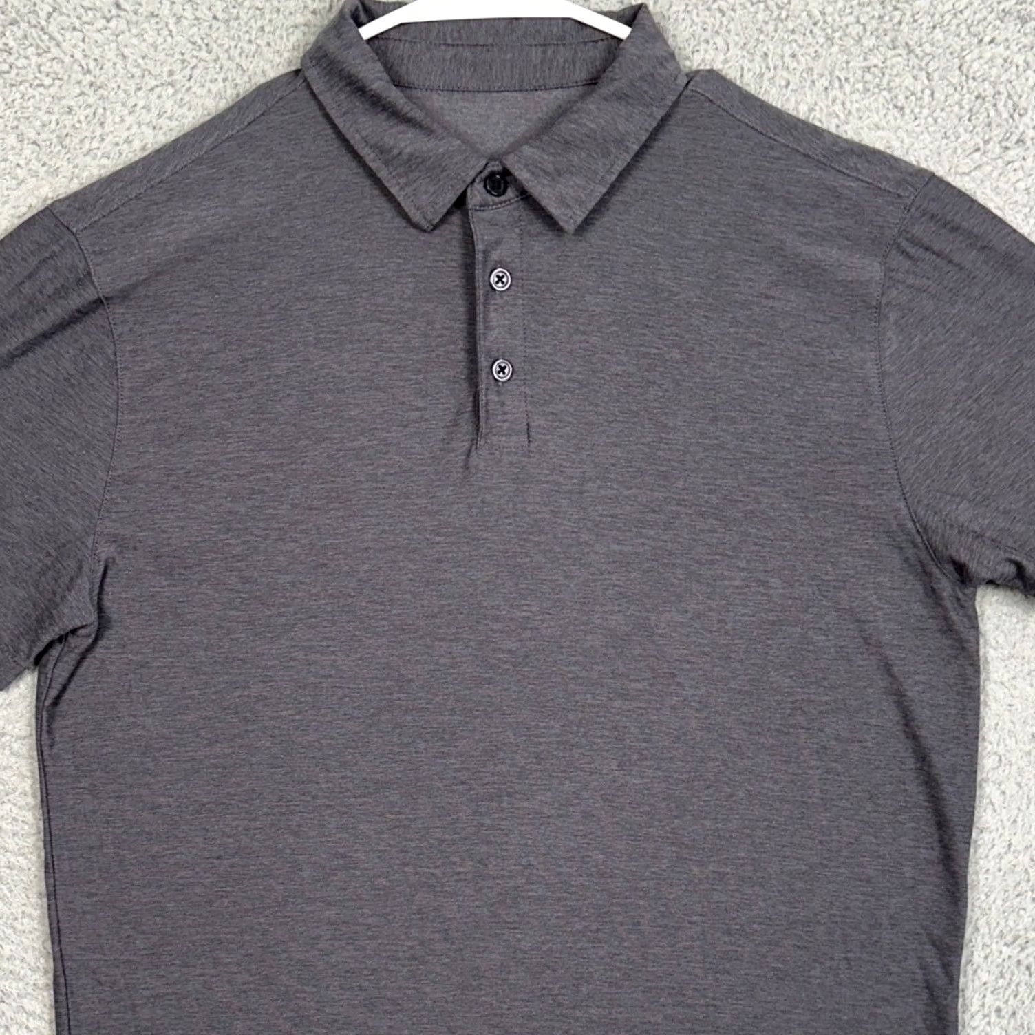 Vuori VUORI Polo Shirt Mens M Gray Heather Knit Lightweight Breathable Short Sleeve Golf Activewear Casual Button Up Structure: Collared Spread Neckline Size US M / EU 48-50 / 2 - 2 Thumbnail