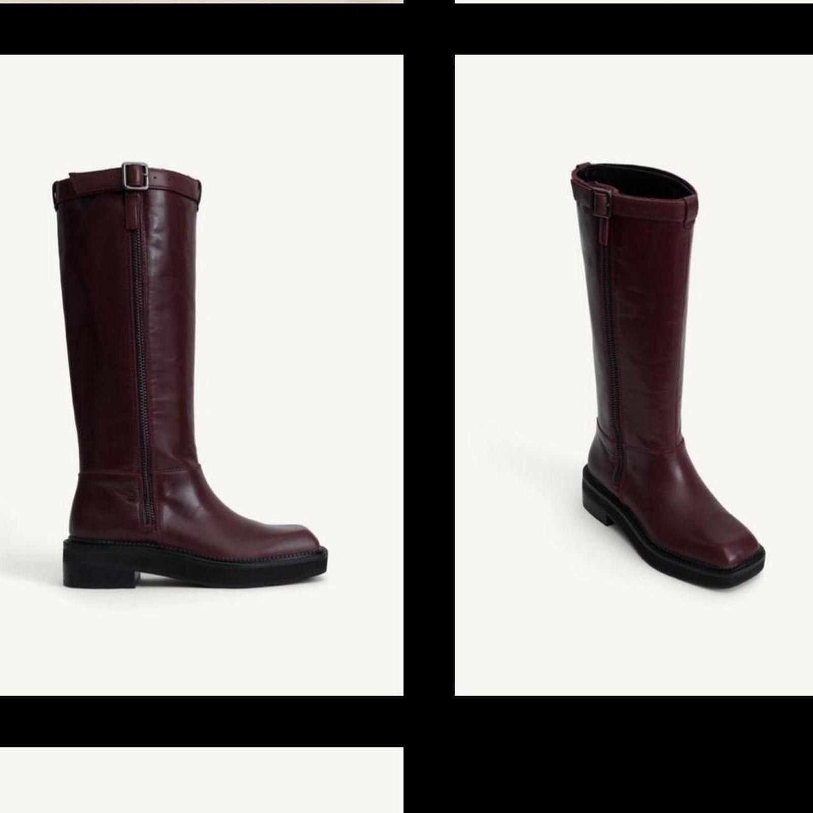 Zara ZARA LEATHER KNEE HIGH LEATHER BOOTS - Size 7.5 or 38 Size US 7.5 / IT 37.5 - 4 Thumbnail