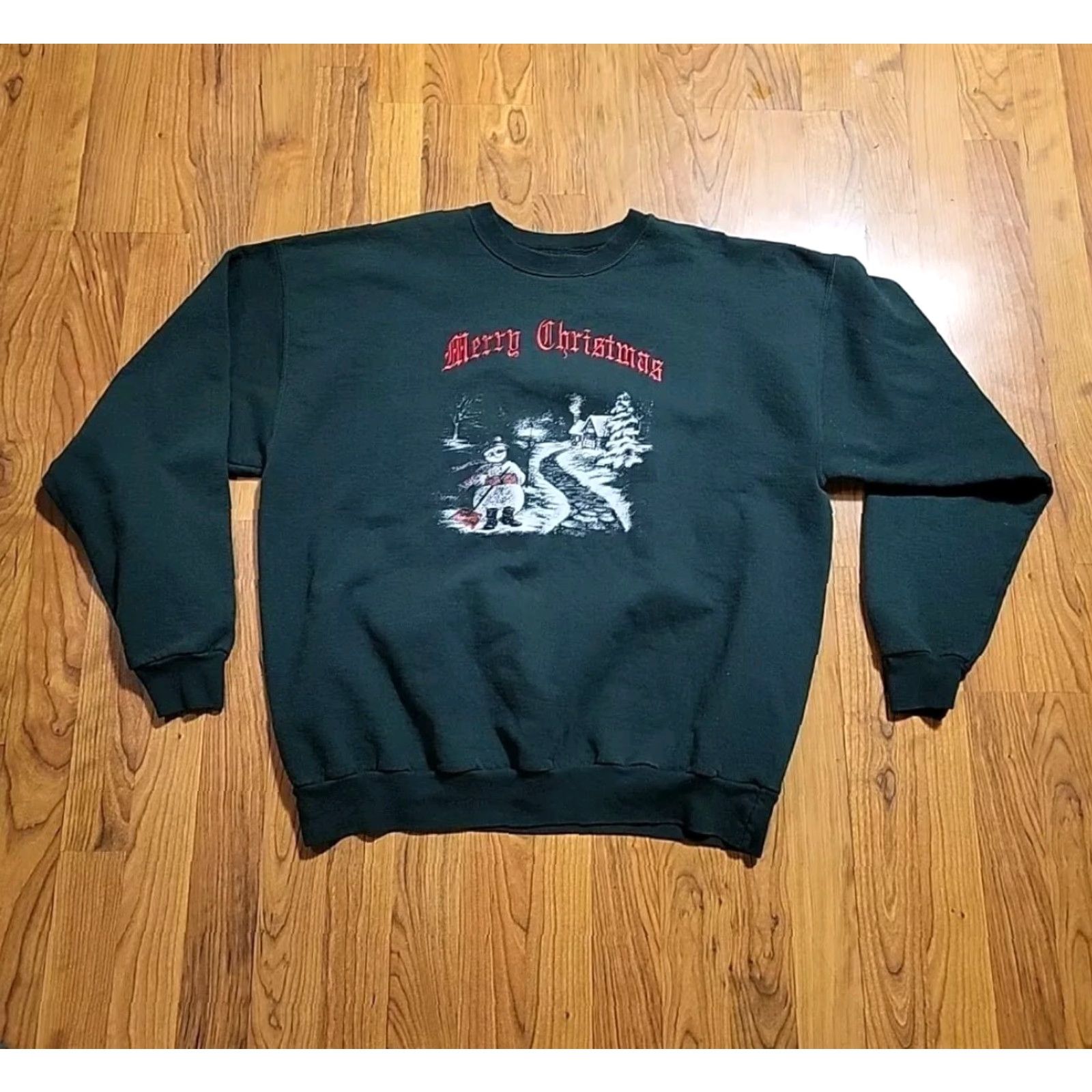 Hanes Hanes Ecosmart Sweatshirt Christmas Embroidered Crew Neck Pullover XL Men Green Size US XL / EU 56 / 4 - 4 Thumbnail