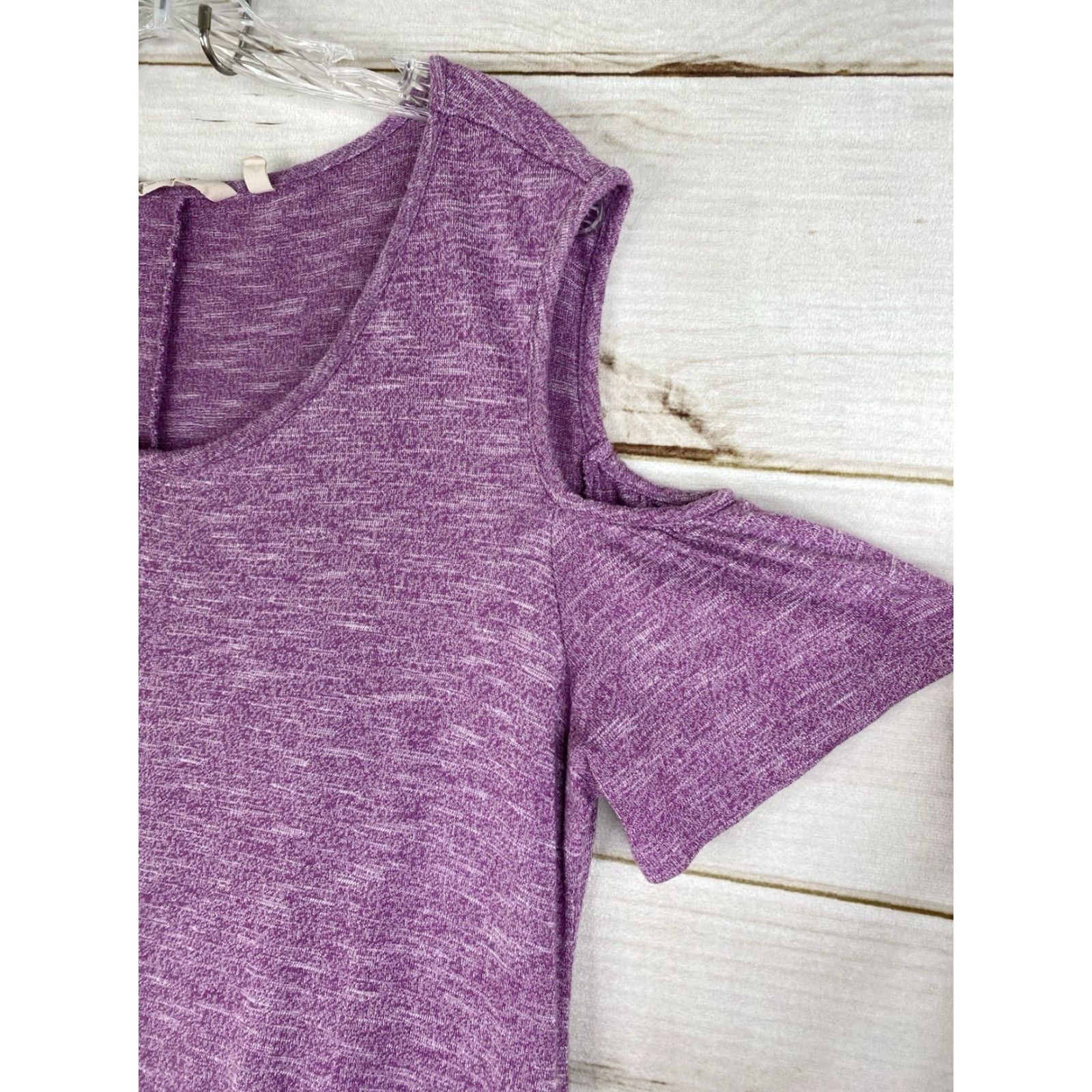 Soft Surroundings Soft Surroundings Dress PXL Purple Cold Shoulder Maxi Pockets Stretch Terry Size XL / US 12-14 / IT 48-50 - 3 Thumbnail