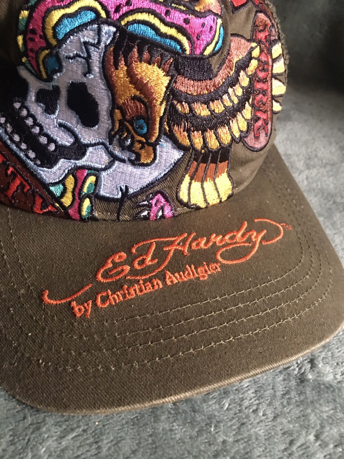 Christian Audigier × Ed Hardy × Vintage Ed Hardy by Christian Audiger Vintage Camo New York Cap Hat Size ONE SIZE - 2 Thumbnail