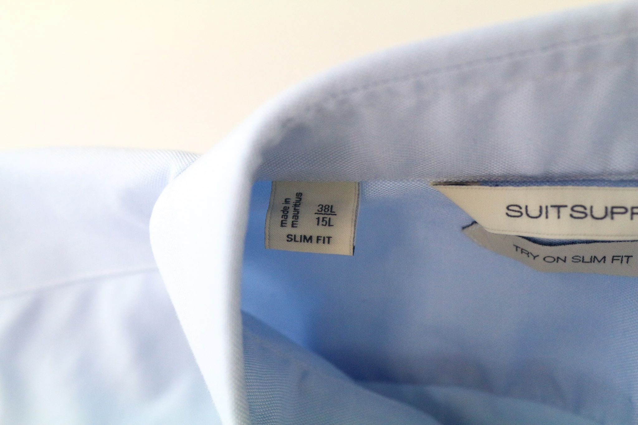 Suitsupply 38L/15L Slim Blue Cotton Long Sleeve Shirt 78907 Size 38L - 5 Thumbnail