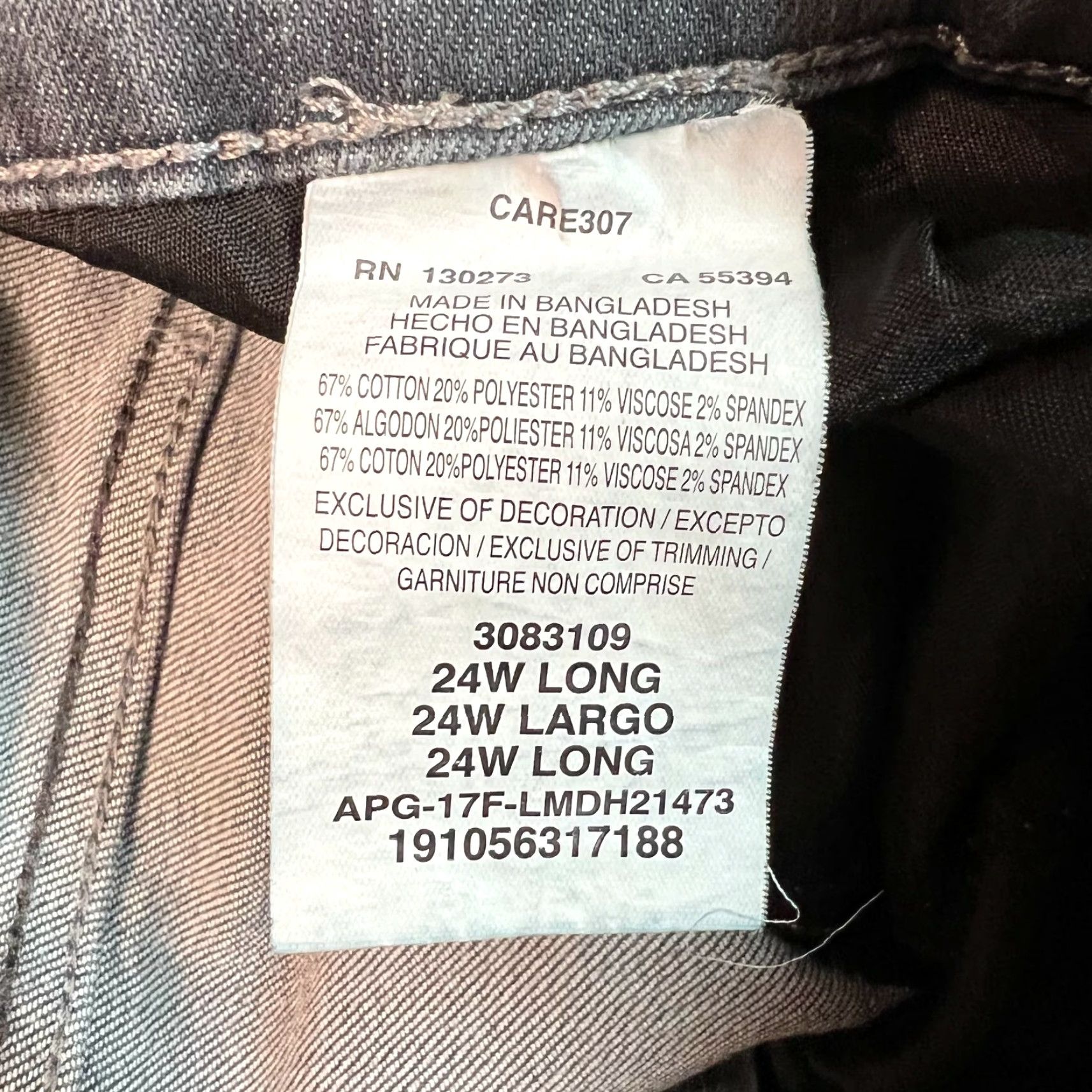 Lee Lee Jeans Skinny Gray Denim Size 24W Plus Long Women's High Rise Slimming Fit 5-Pocket Size 42" / US 20 - 7 Thumbnail