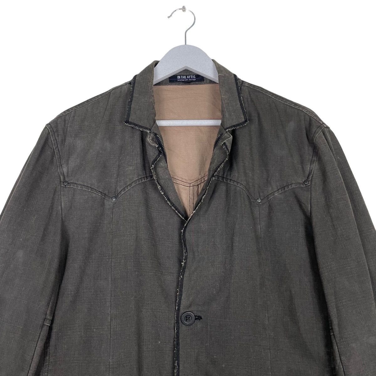 In The Attic × Japanese Brand × Tornado Mart 💥IN THE ATTIC BUTTON CHORE DYED GREY JACKET Size US L / EU 52-54 / 3 - 3 Thumbnail