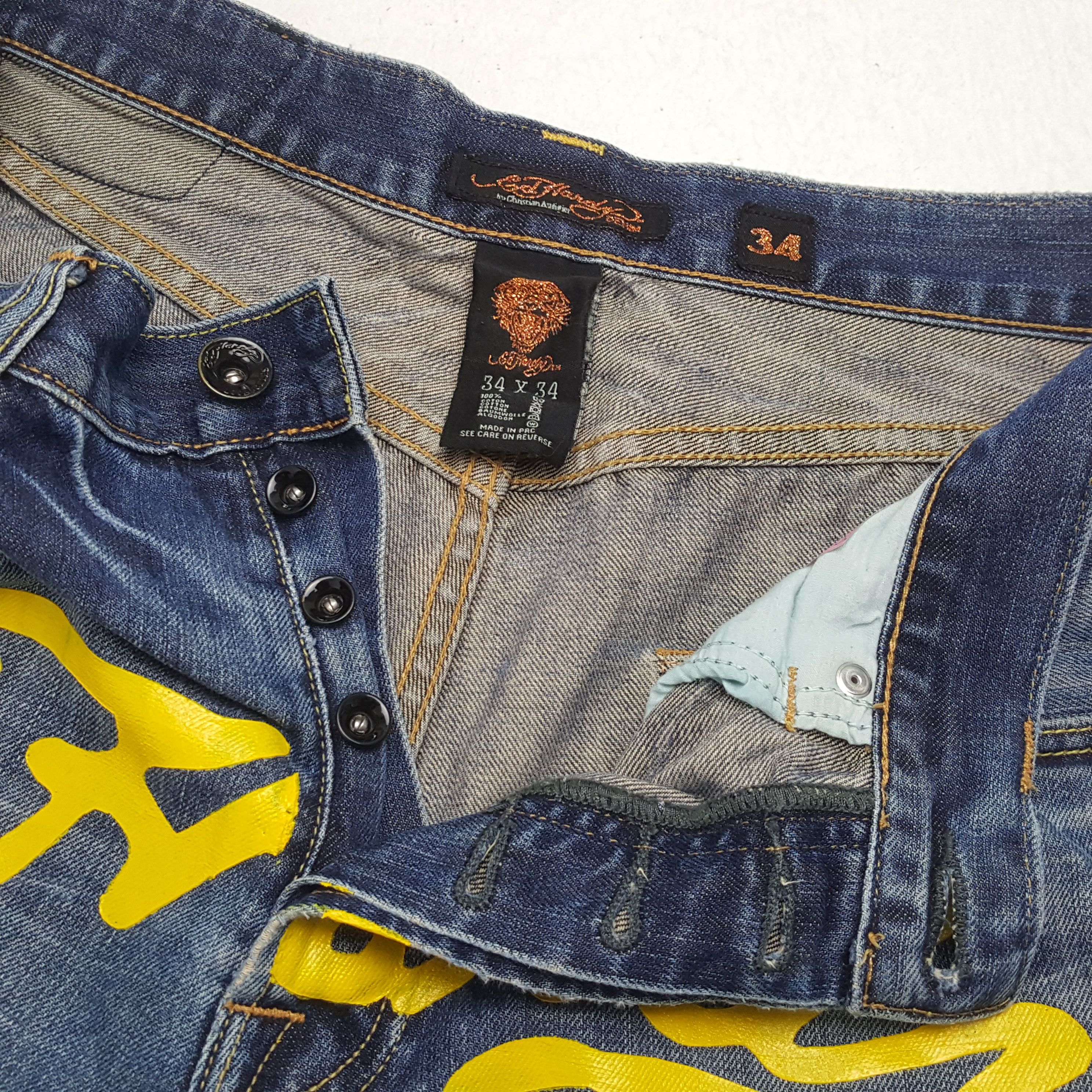Christian Audigier × Ed Hardy × Vintage Vintage ED HARDY by CHRISTIAN AUDIGIER Designer Brand Jeans Size US 33 - 12 Thumbnail