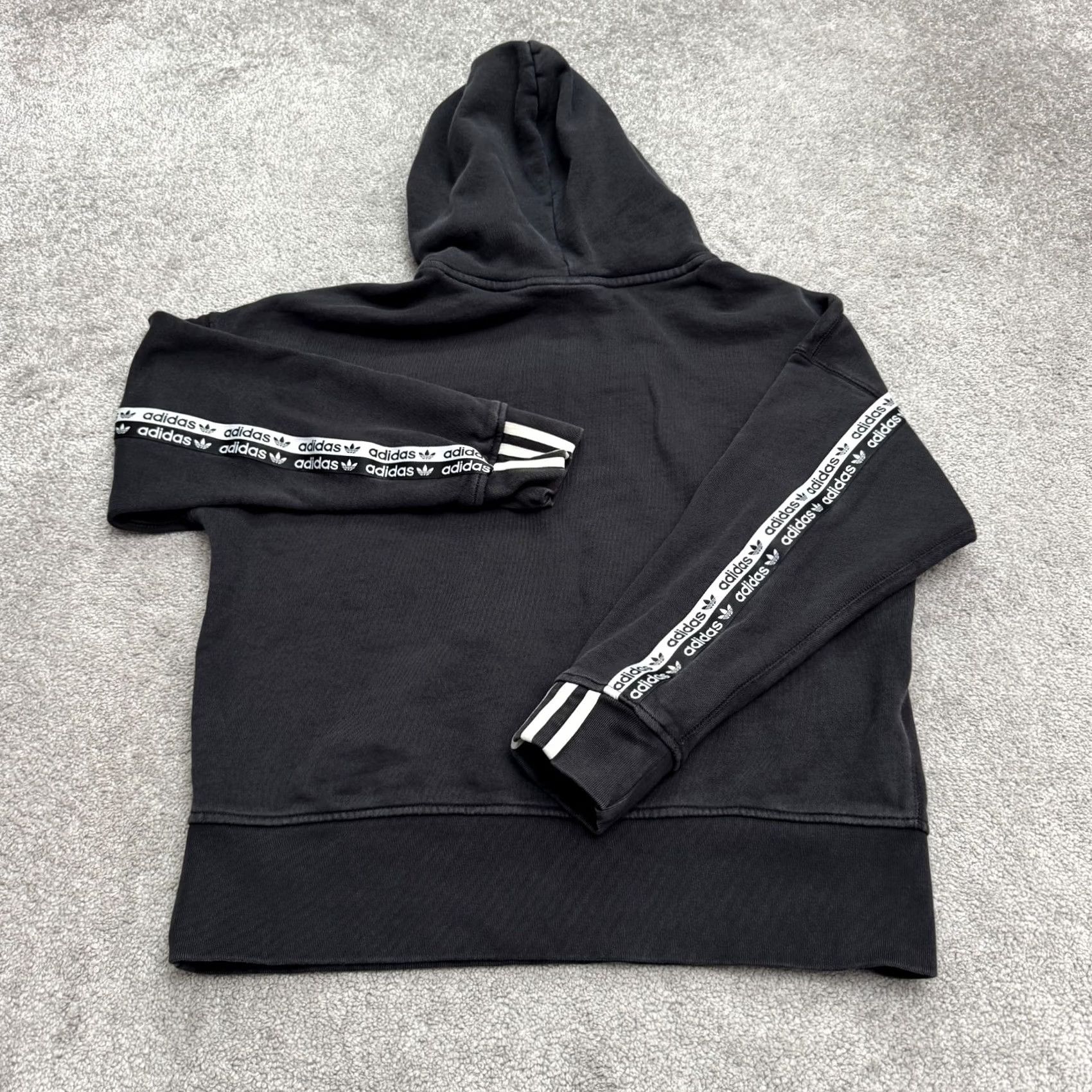 Adidas Adidas Hoodie Pullover Sweatshirt Black Small Womens Cotton Activewear Ryv Tape Size S / US 4 / IT 40 - 3 Thumbnail