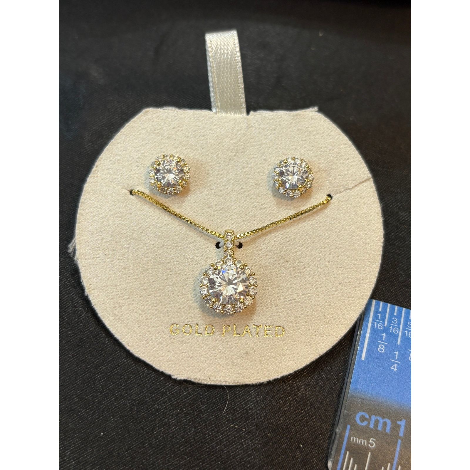 Other New Gold Plated Cubic Zirconia Necklace & Stud Earrings Set Size ONE SIZE - 2 Thumbnail