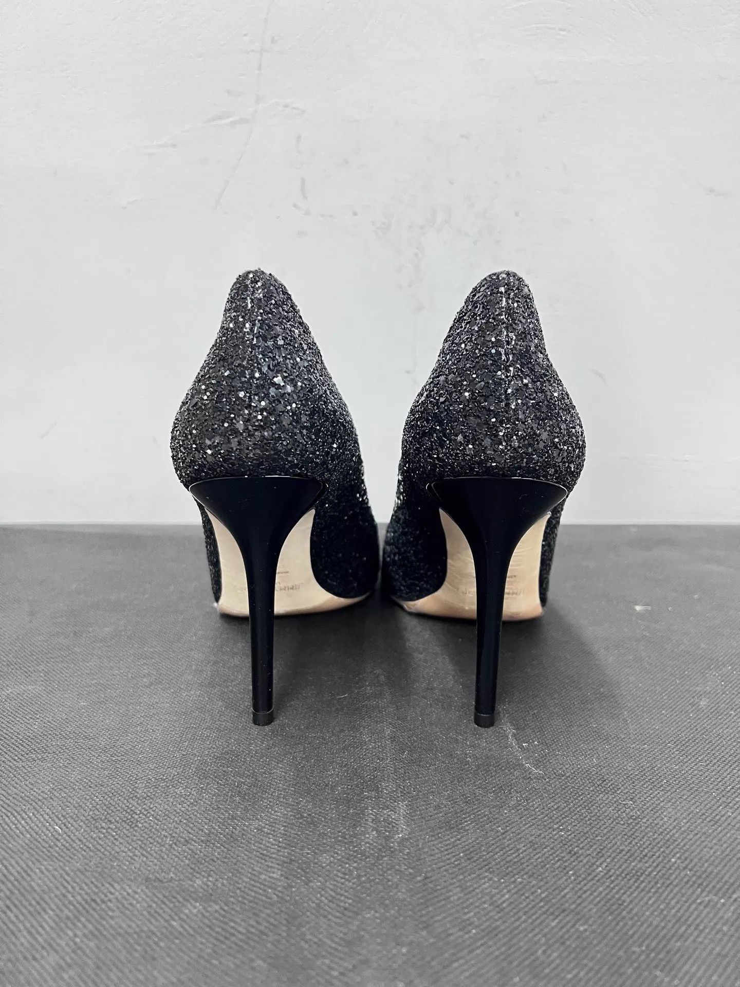 Jimmy Choo Jimmy Choo Black Sequined Stiletto Heels 38 NIB Size US 7.5 / IT 37.5 - 3 Thumbnail