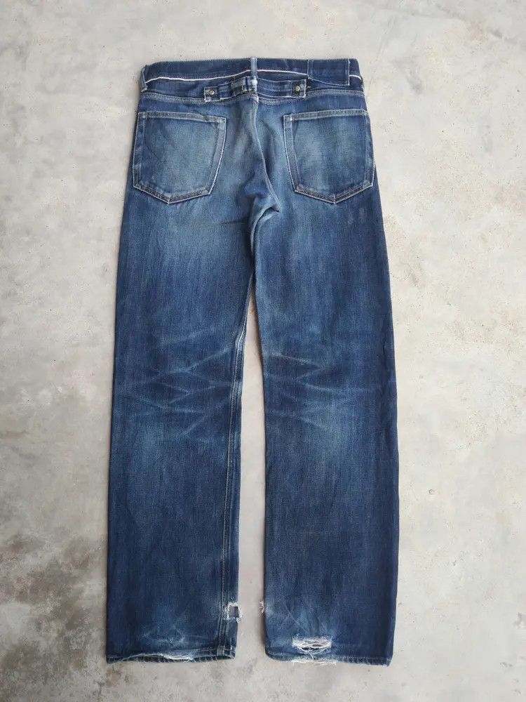 Japanese Brand Vintage Redline Half Selvedge Distresses Jeans 31x32 Size US 31 - 2 Thumbnail