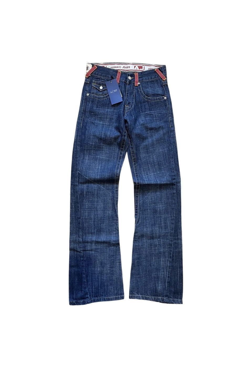 Giorgio Armani Flared Armani 00s Y2K Vintage Dirty Distressed BootCut Jeans Size US 29 - 1 Thumbnail