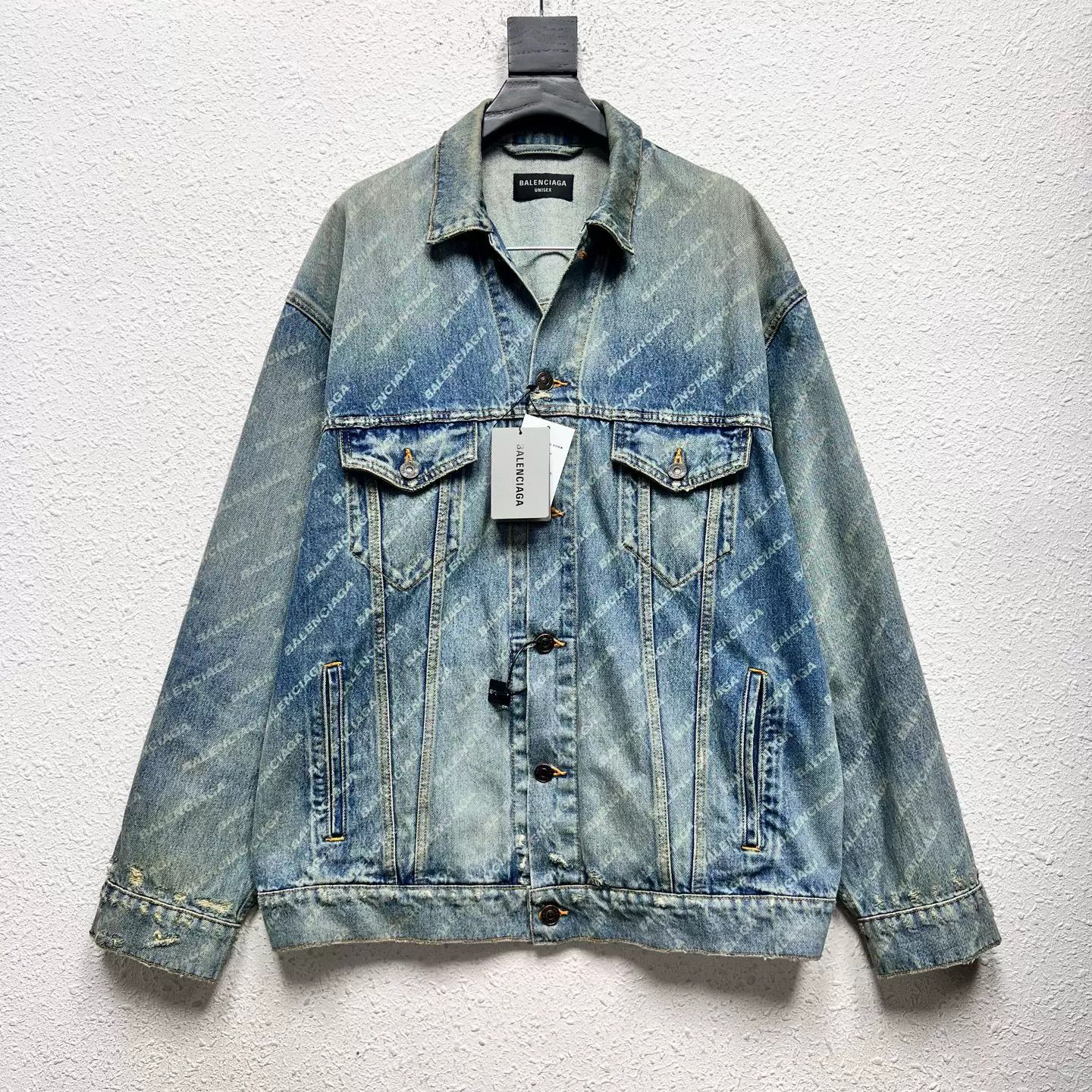 Balenciaga Balenciaga Logo Print Denim Jacket XS Size US XS / EU 42 / 0 - 1 Thumbnail