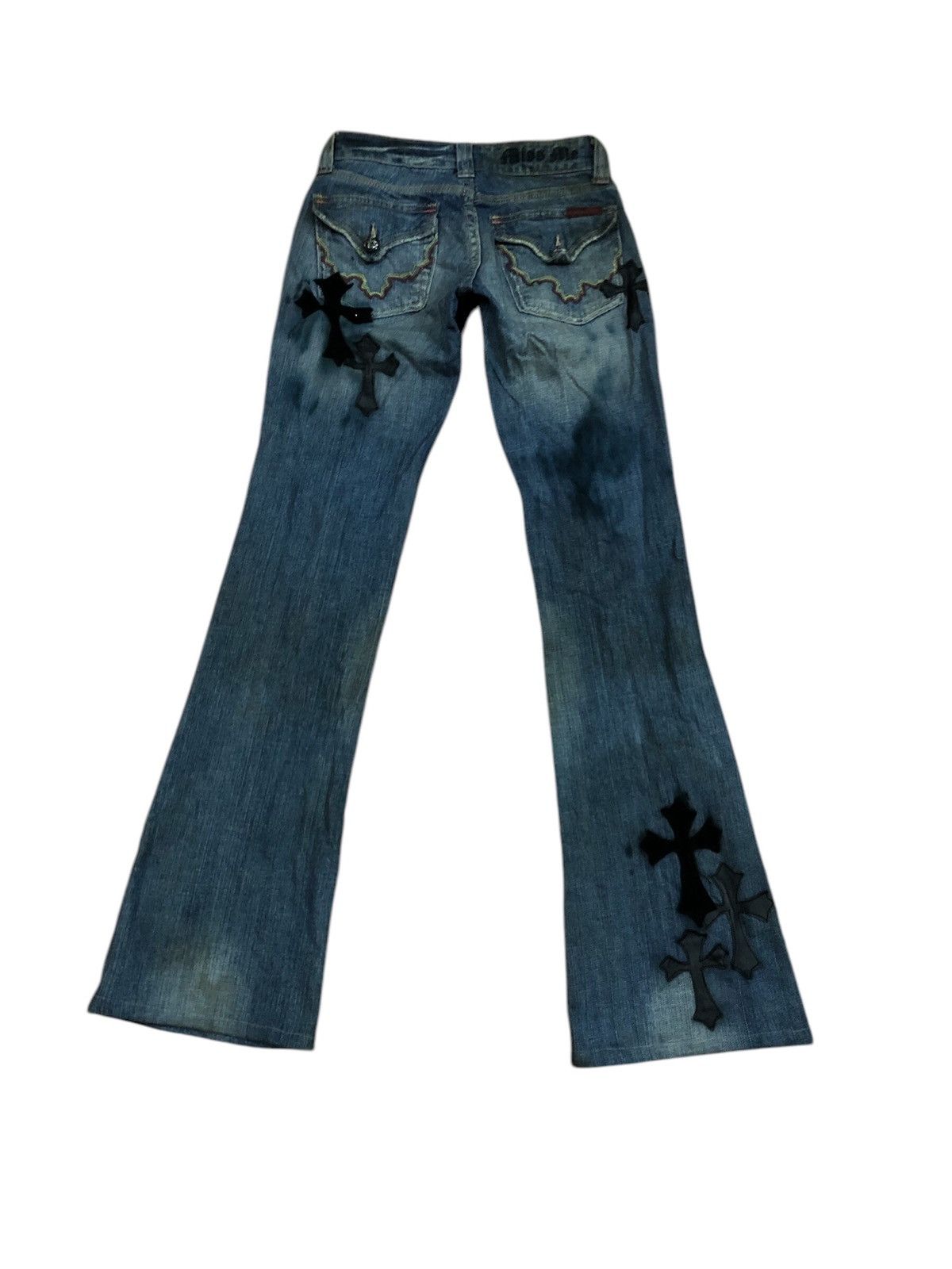 Designer × Japanese Brand × Miss Me Vintage Miss Me Denim Jeans Leather Cross Patches Size 28" / US 6 / IT 42 - 19 Thumbnail