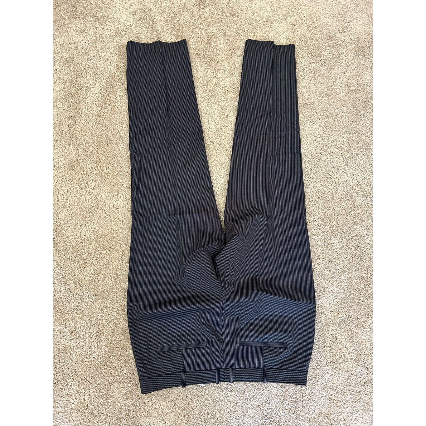 Hugo Boss Hugo Boss Virgin Wool Black White Stripe Straight Leg Pants, Size 30" / US 8 / IT 44 - 6 Thumbnail