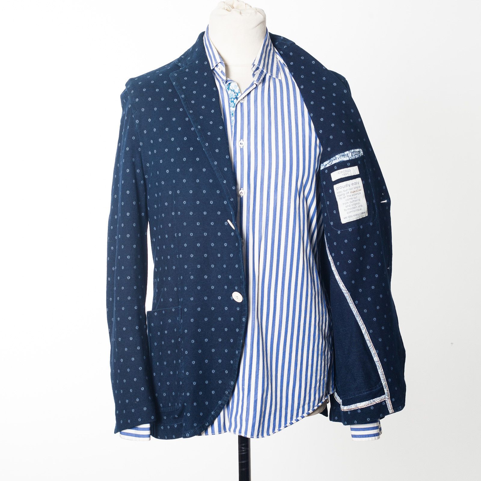 Circolo 1901 CIRCOLO 1901 Blue Patch Pocket Unlined Sport Coat EU50 US40 Size 40R - 5 Thumbnail
