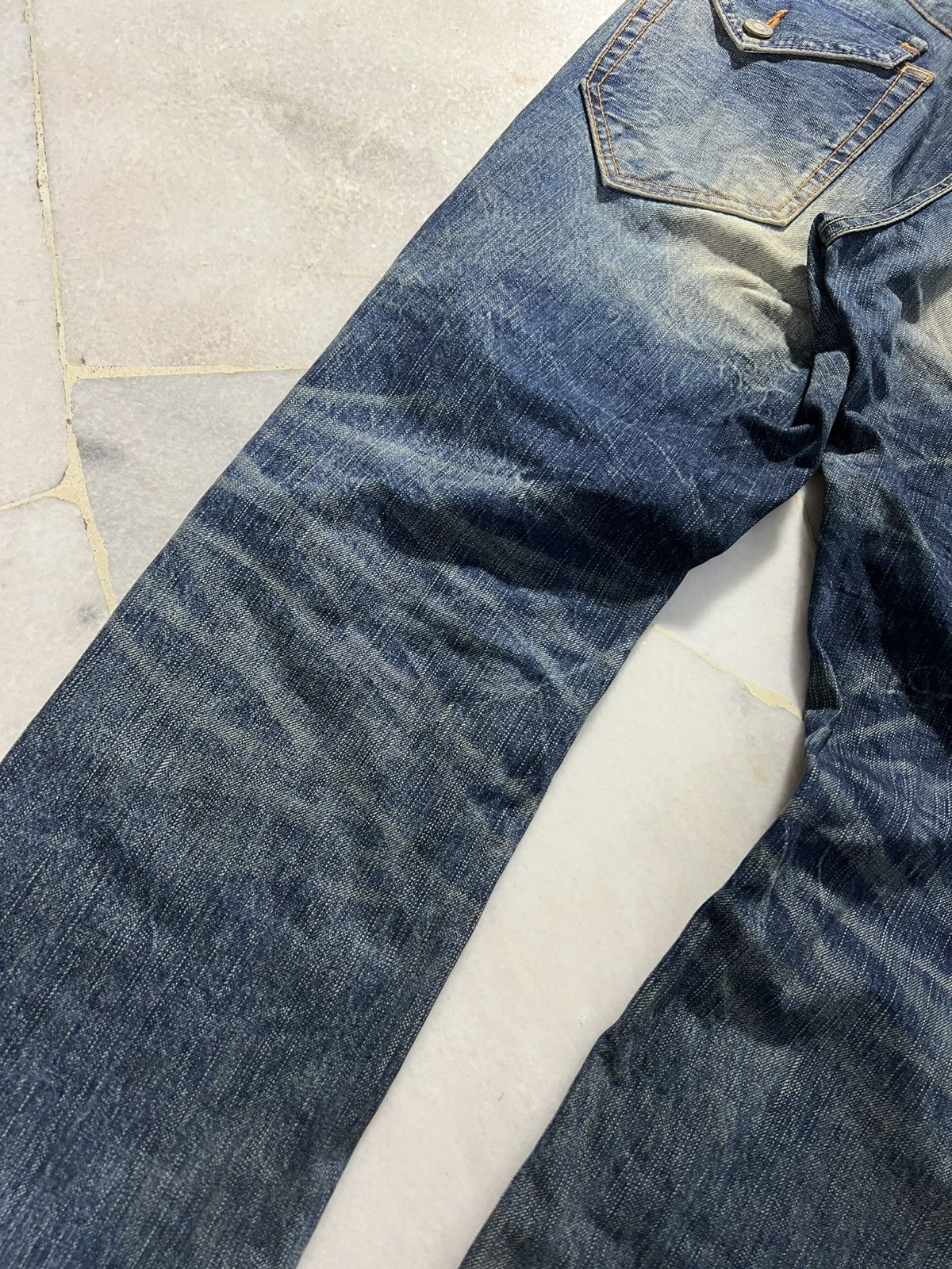 Blue Blue Japan 💥Flare Punk💥Vintage 90’s Blue Way Distress Rusty Mud Wash Size US 31 - 11 Thumbnail