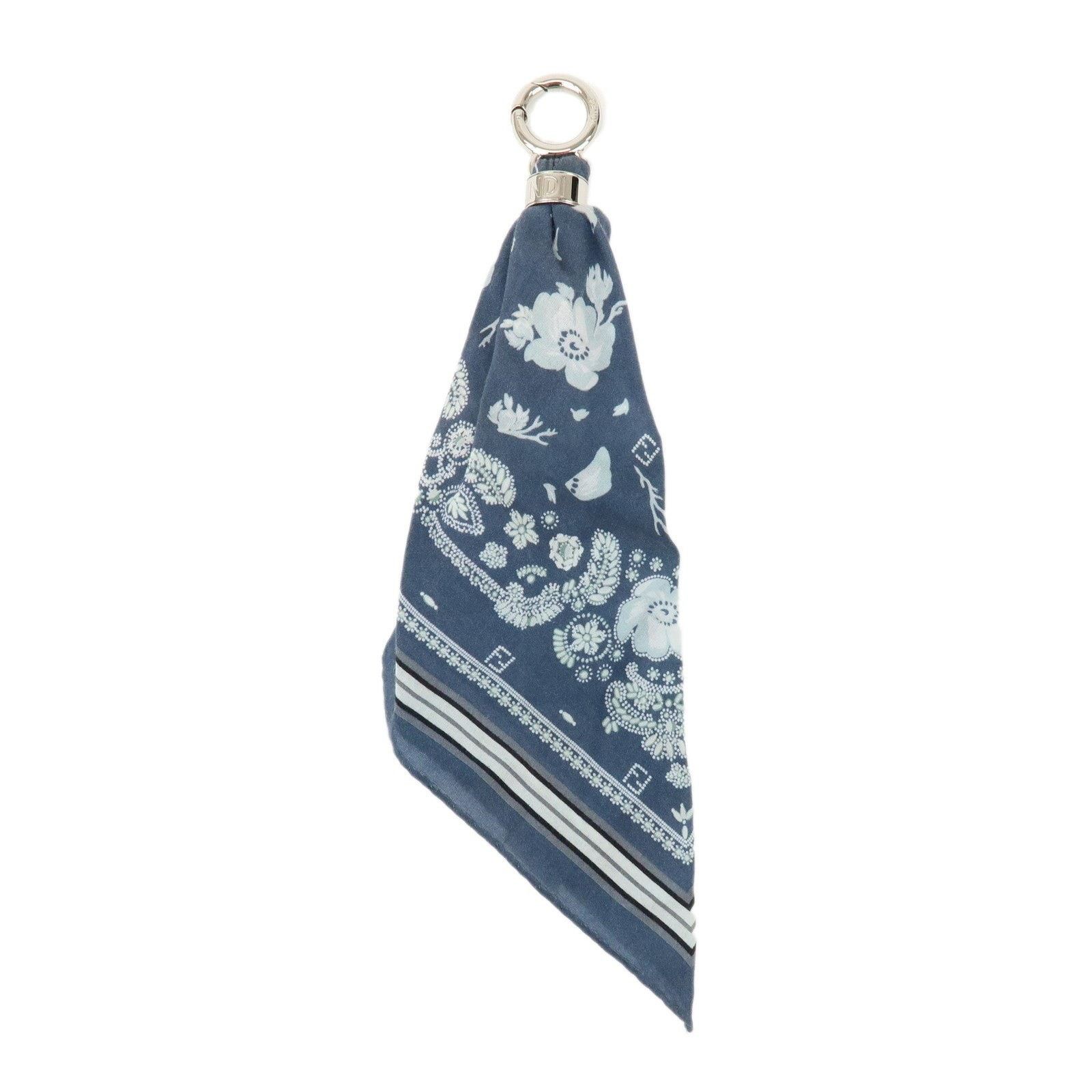 Fendi Fendi Logo Metal Cotton Bag Charm Blue Size ONE SIZE - 1 Thumbnail