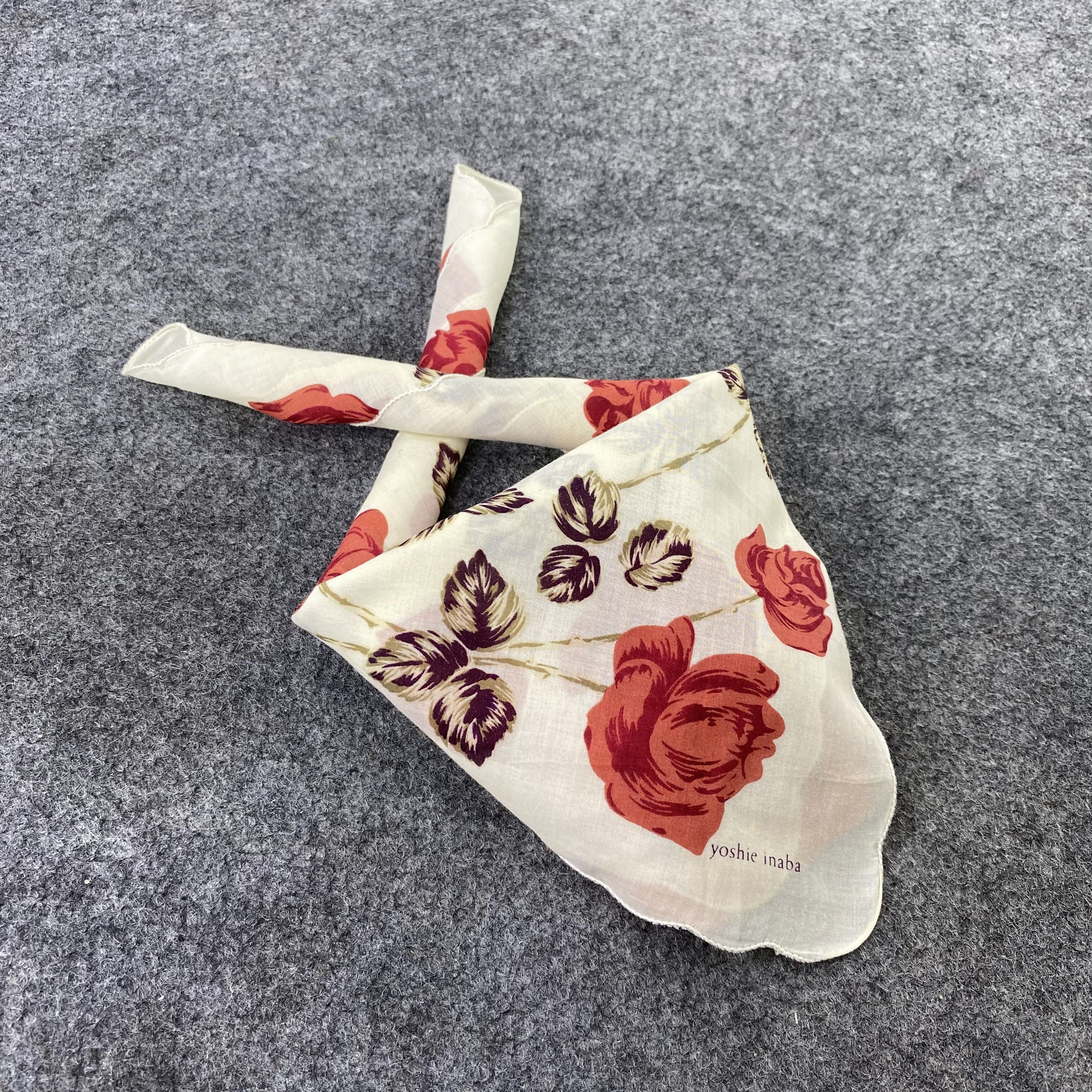 Hanae Mori × Japanese Brand × Vintage Yoshie Inaba Handkerchief Bandana Neckerchief -B545 Size ONE SIZE - 1 Thumbnail