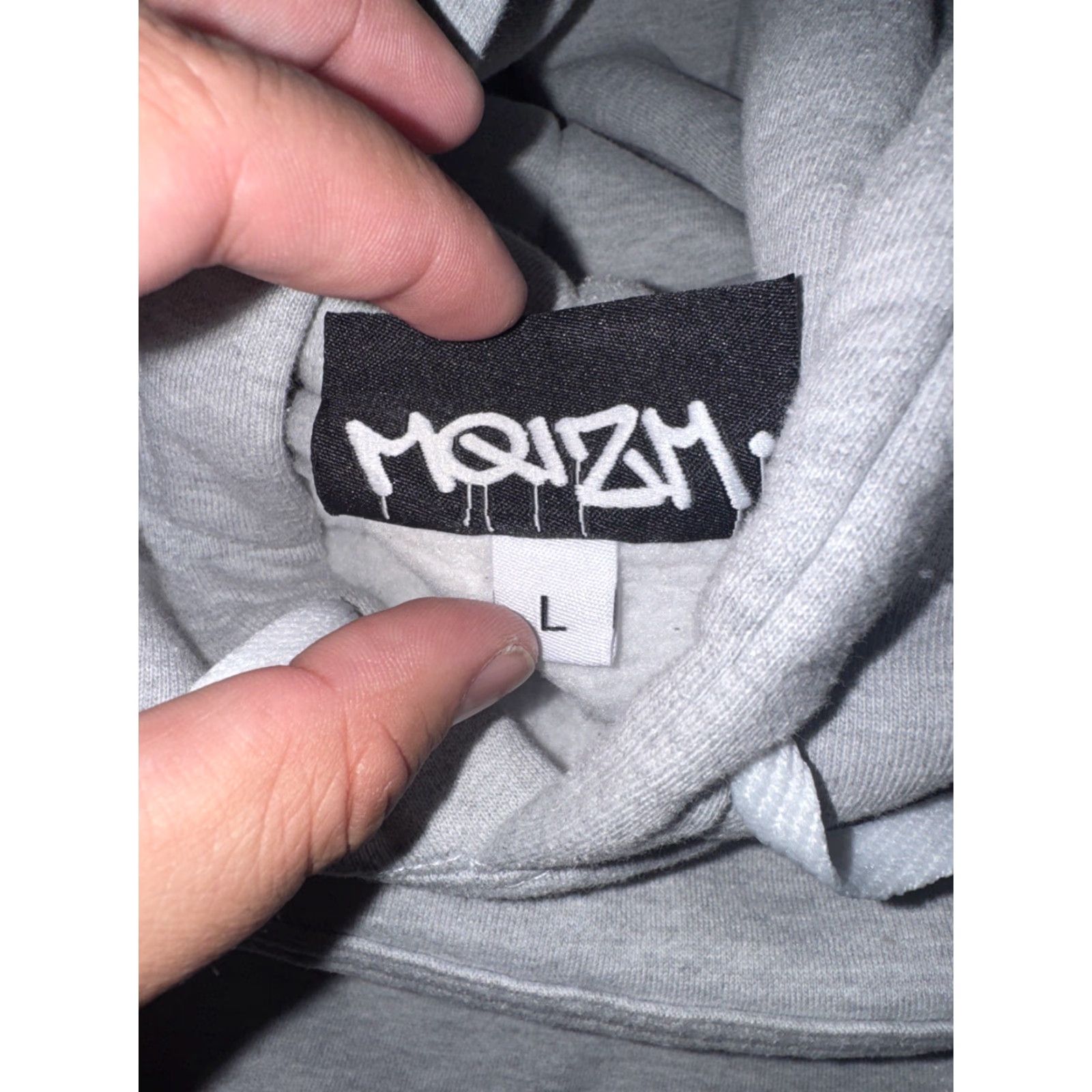 Vintage Cookie x MQIZM Graffiti Hoodie Mens L Gray Streetwear Bubble Letter Print Pullover Hooded Kangaroo Pocket 23x27 Graphic Print Size US L / EU 52-54 / 3 - 5 Thumbnail