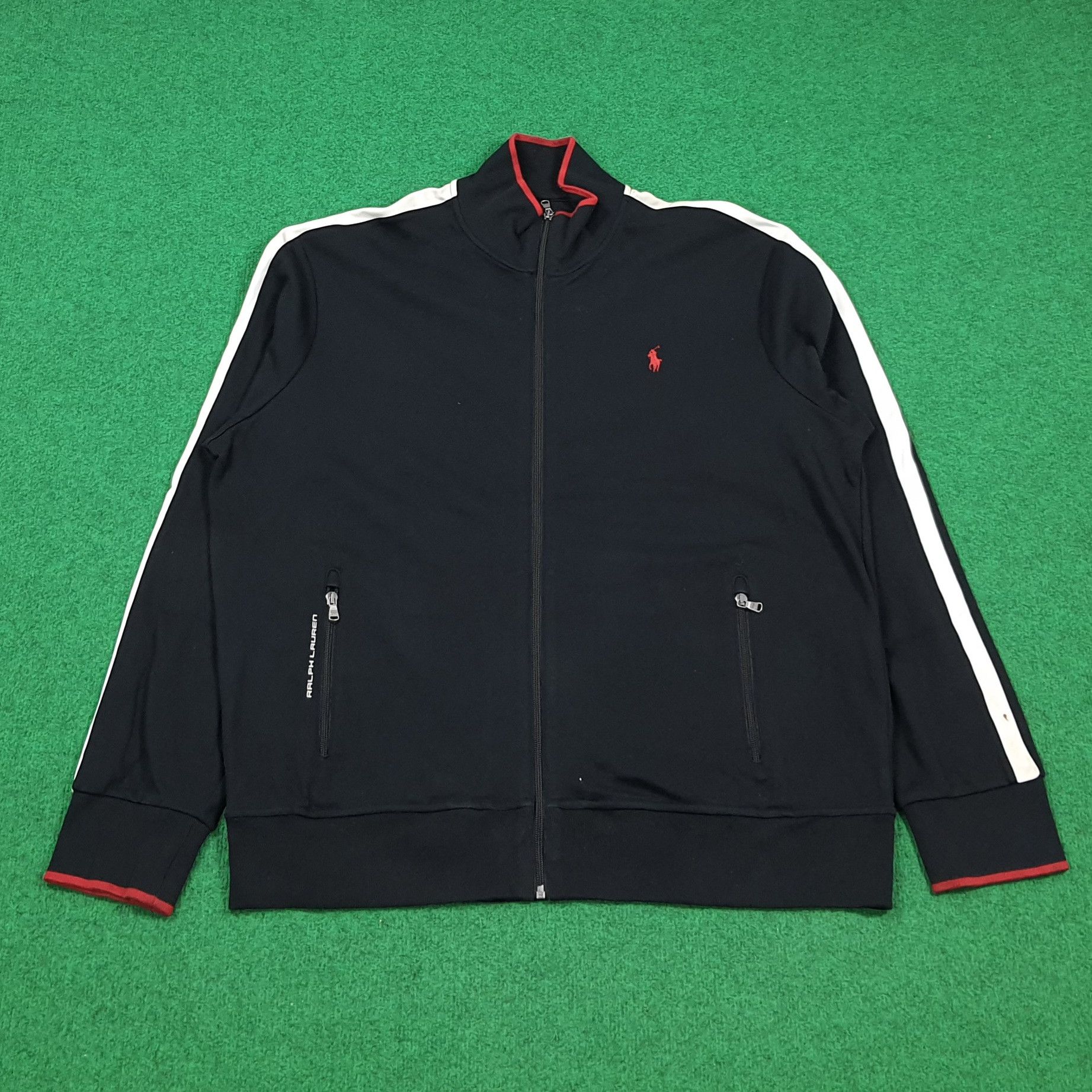Polo Ralph Lauren Vintage Polo Ralph Lauren Track Jacket White Side Stripe Size US XL / EU 56 / 4 - 1 Thumbnail