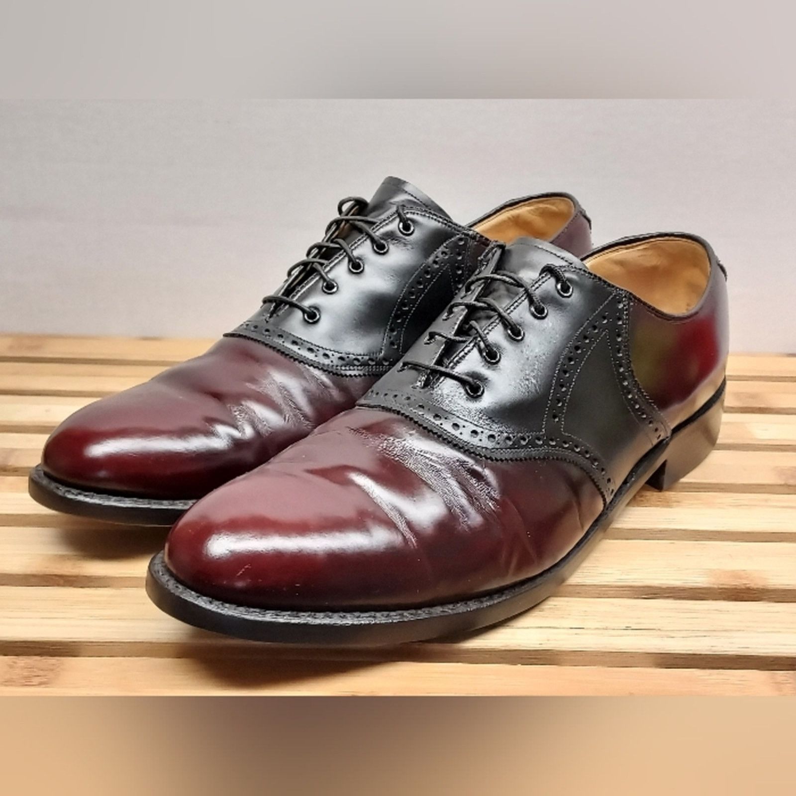 Johnston & Murphy Johnston & Murphy Mens Saddle Burgandy Oxford Shoes Size 14 Size US 14 / EU 47 - 2 Thumbnail