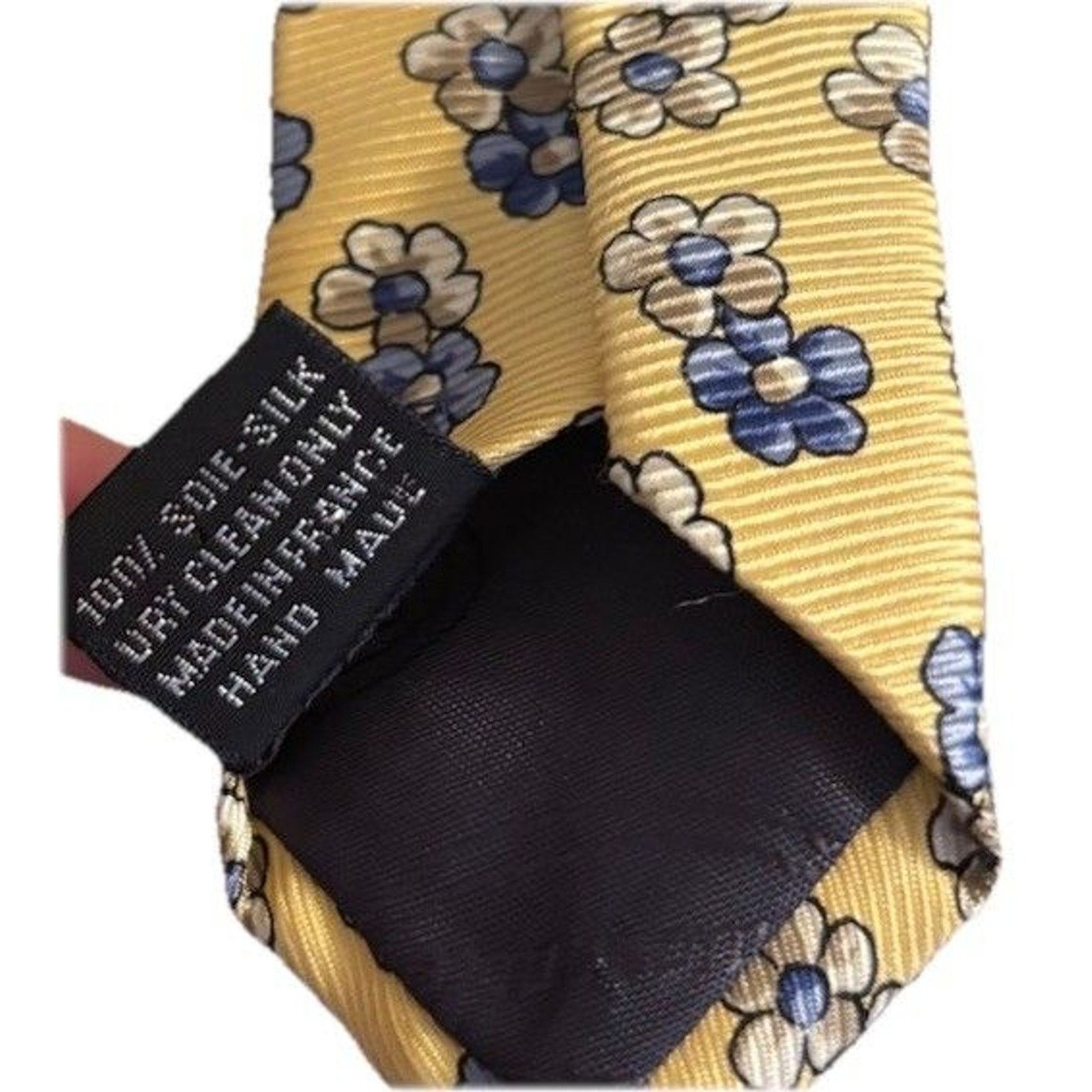 Faconnable Faconnable Silk Tie Yellow Blue Floral Blossom Print Size ONE SIZE - 3 Thumbnail