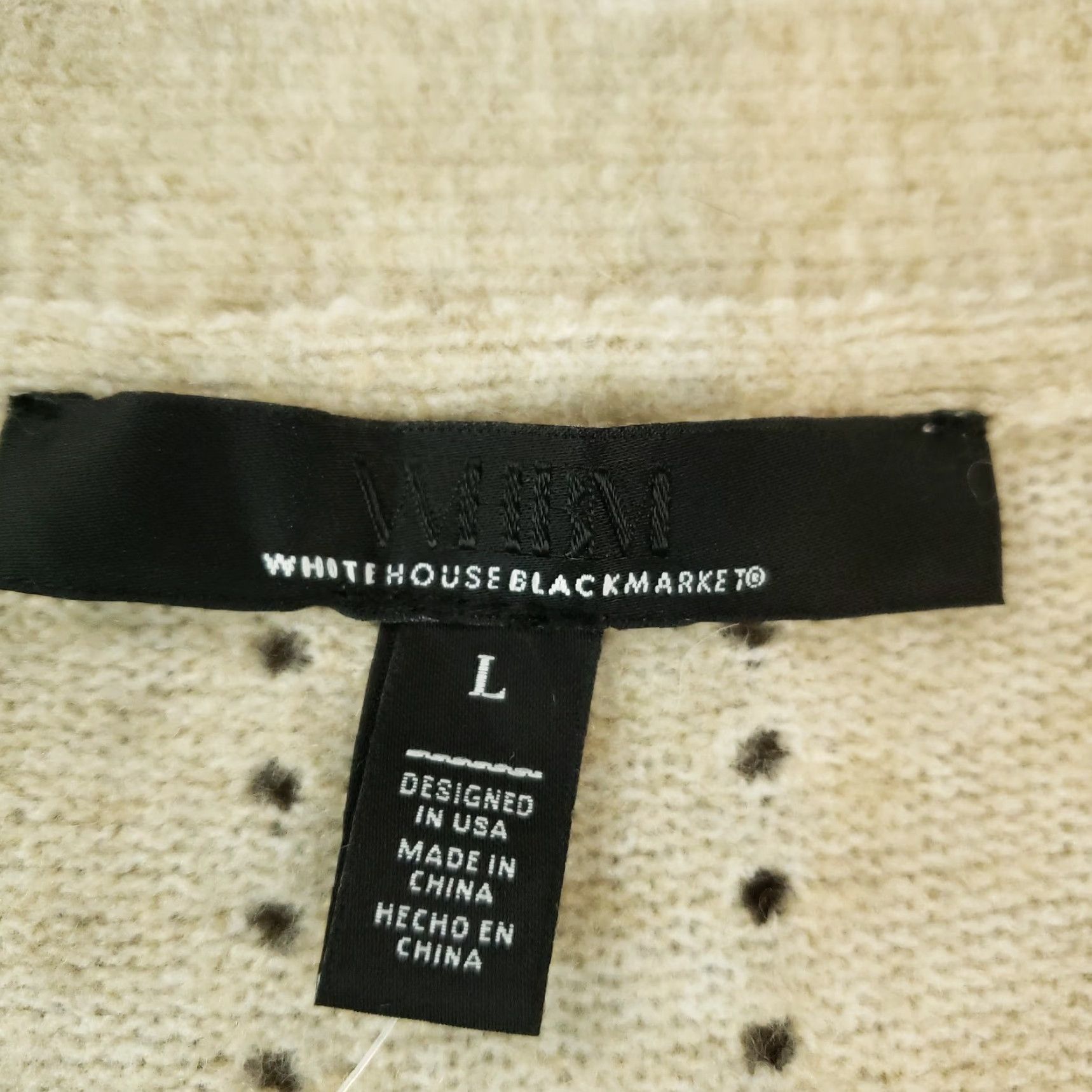 White House Black Market White House Black Market Sweater Womens Large Beige Cardigan Casual Size L / US 10 / IT 46 - 5 Thumbnail