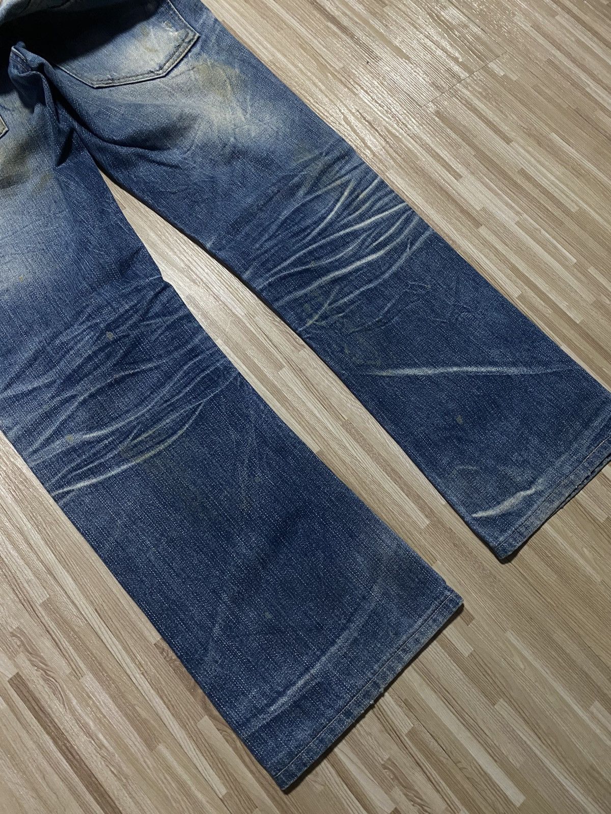 Japanese Brand × Vintage 💥FLARED💥INSANE RUSTY MUDWASH RUBBER SOUL💥 Size US 31 - 12 Thumbnail