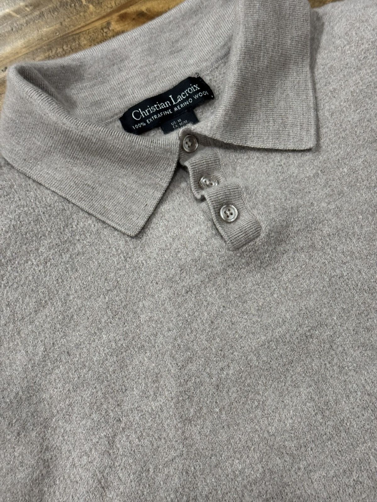Christian Lacroix Christian Lacroix ExtraFine Merino Wool Polo Size M / US 6-8 / IT 42-44 - 4 Thumbnail