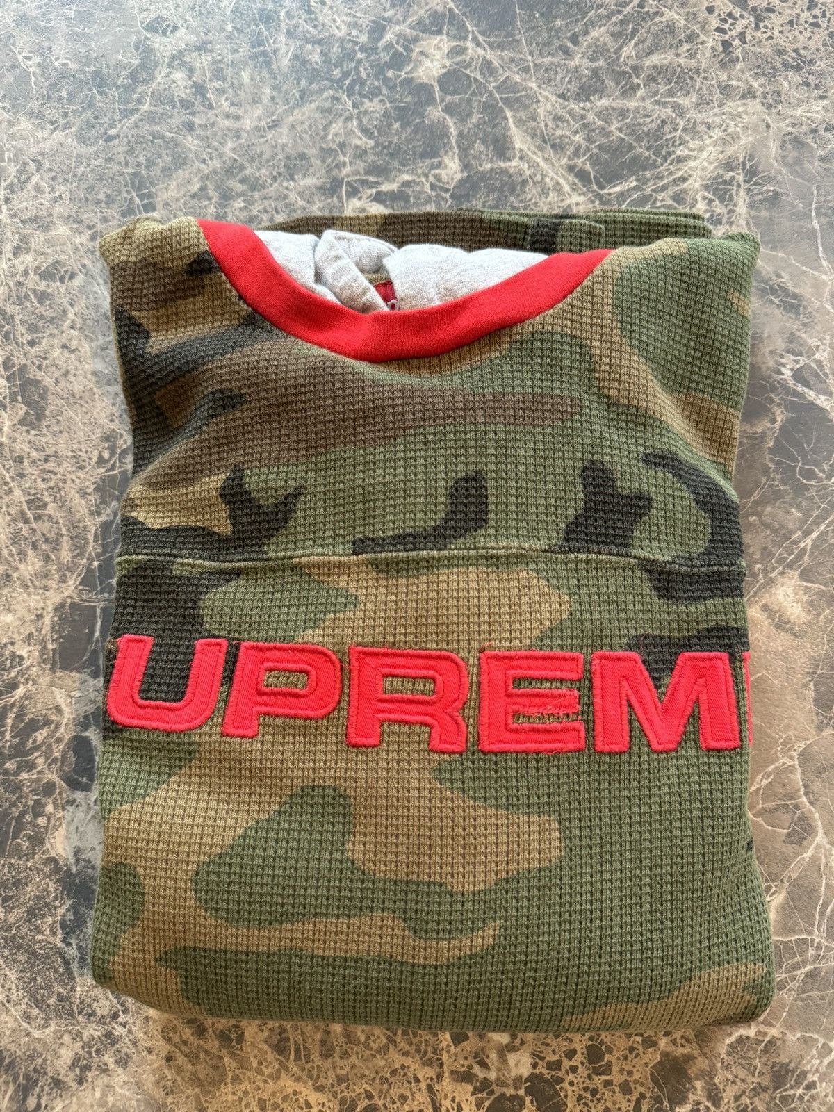 Supreme Hooded Waffle Ringer Woodland Camo Size US M / EU 48-50 / 2 - 4 Thumbnail