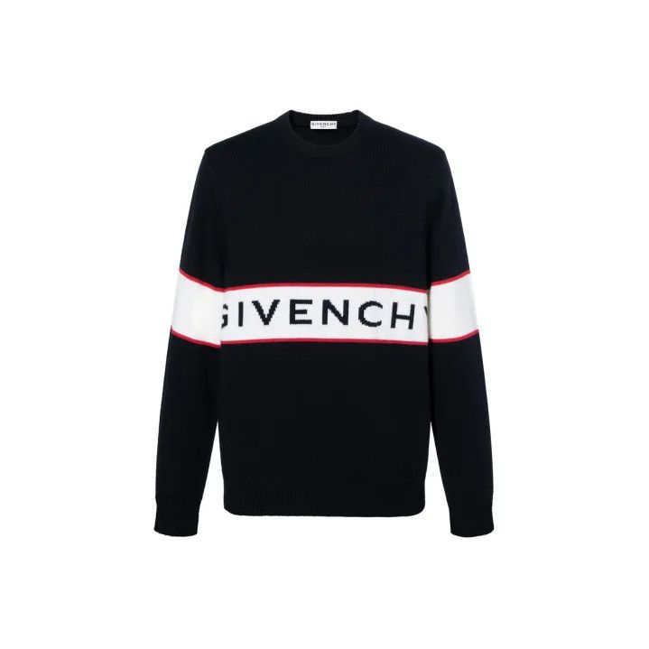 Givenchy Givenchy Men's Logo Intarsia Knit Sweater Size US S / EU 44-46 / 1 - 1 Thumbnail