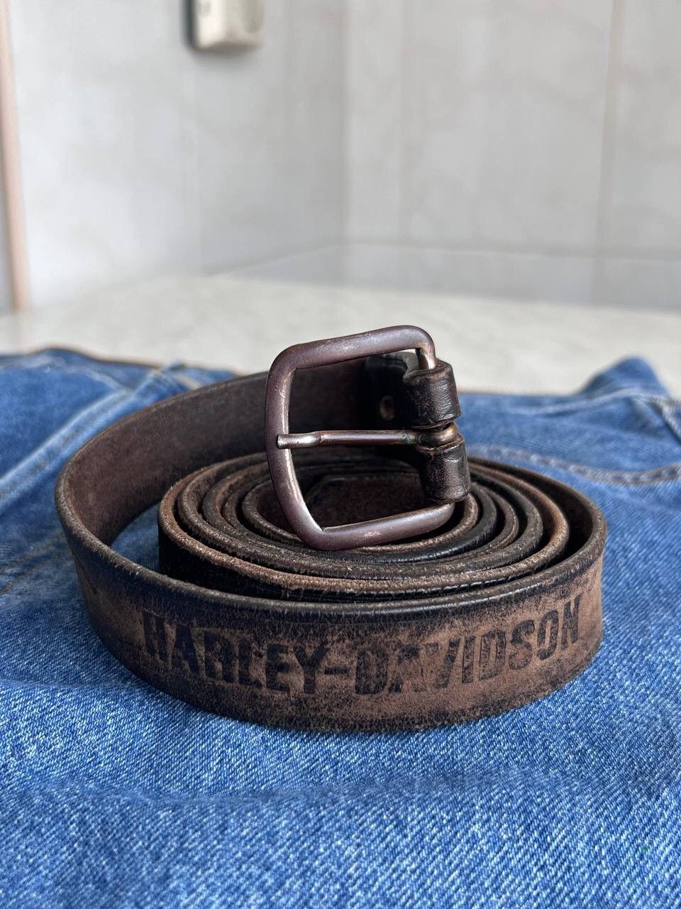 Harley Davidson Harley Davidson Belt 80s 90s Vintage Moto Black Leather Belt Size ONE SIZE - 1 Thumbnail