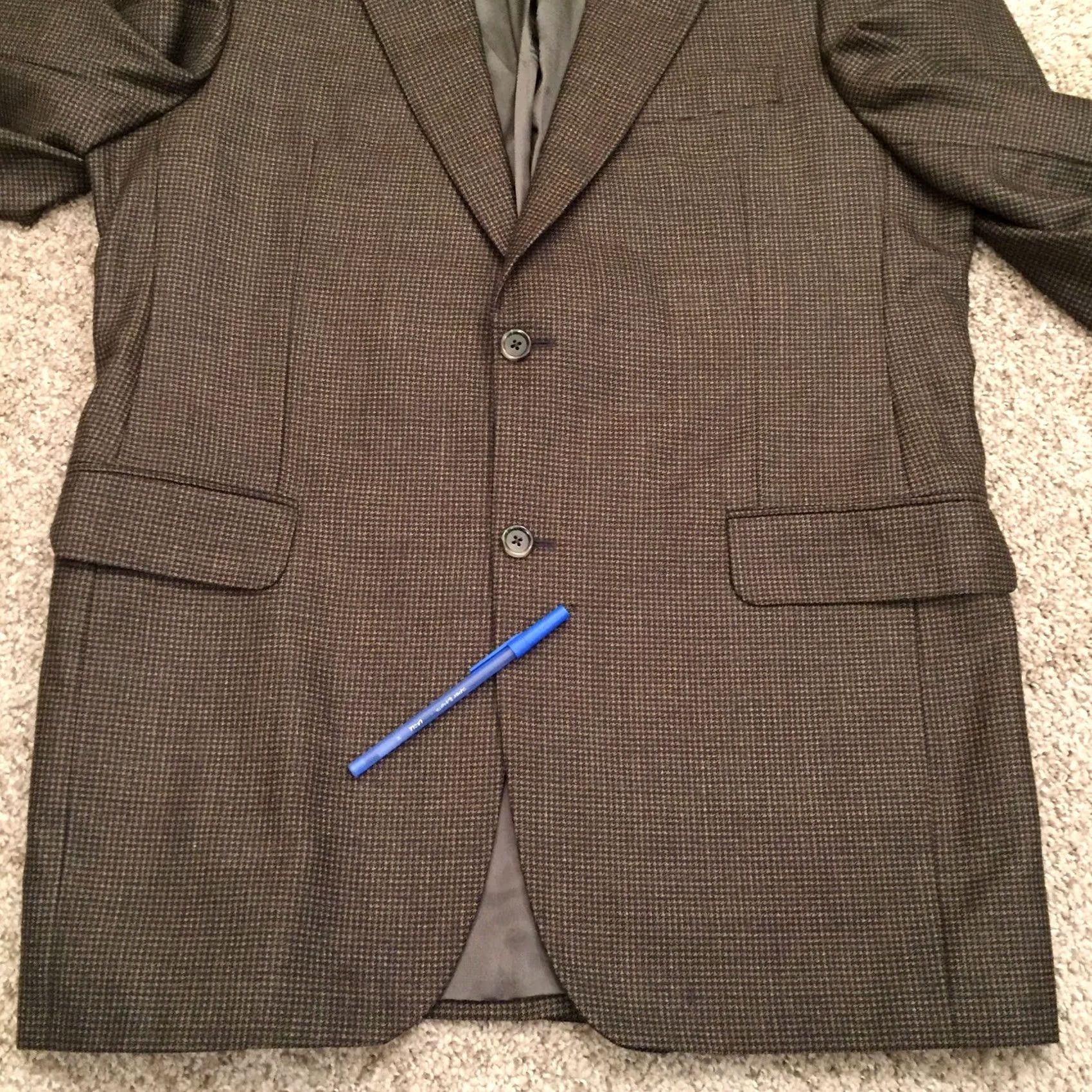 Vintage Blazer Sport Coat Mens 42 Long Brown Houndstooth Wool Blazer Coat Blazer Mens 42 Long Brown Houndstooth Wool Sport Coat Size 42R - 6 Thumbnail