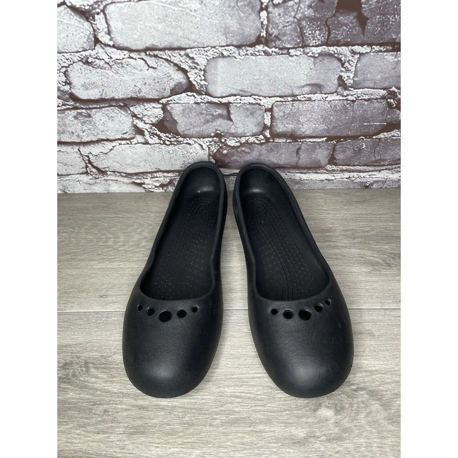 Crocs Crocs Black Rubber Slip On Lightweight Ballet Flats Shoes Wo Size US 11 / IT 41 - 11 Thumbnail