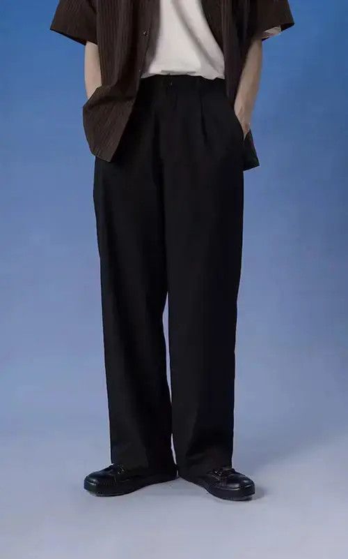 Japanese Brand 20SS Indigo Union Japan Black Relaxed Fit Minimal Pants Size US 31 - 2 Thumbnail