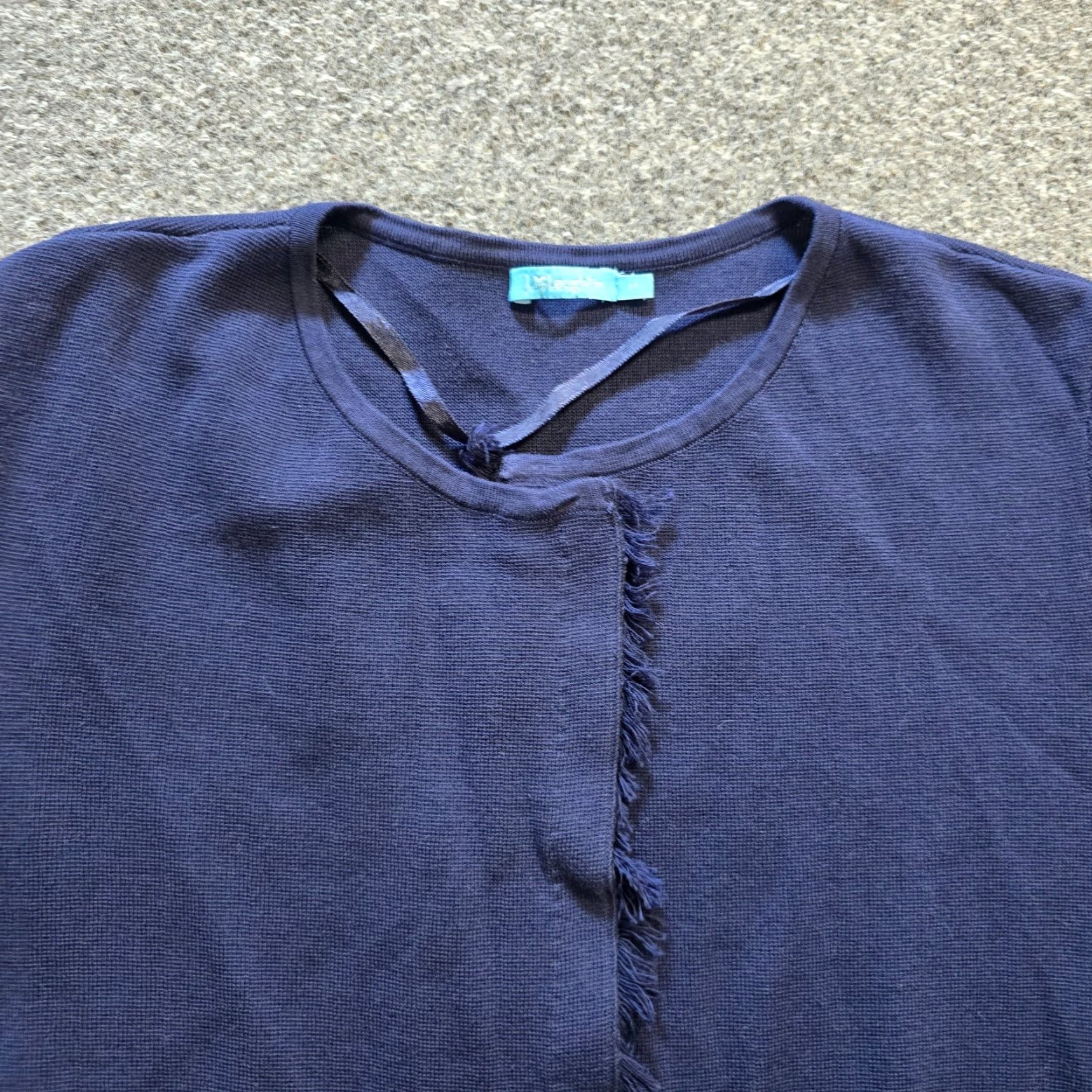 J.McLaughlin J. McLaughlin Sweater Cardigan Womens Medium Blue Fringe Pockets Preppy Casual Dressy Everyday Knit Shirt? Size M / US 6-8 / IT 42-44 - 2 Thumbnail