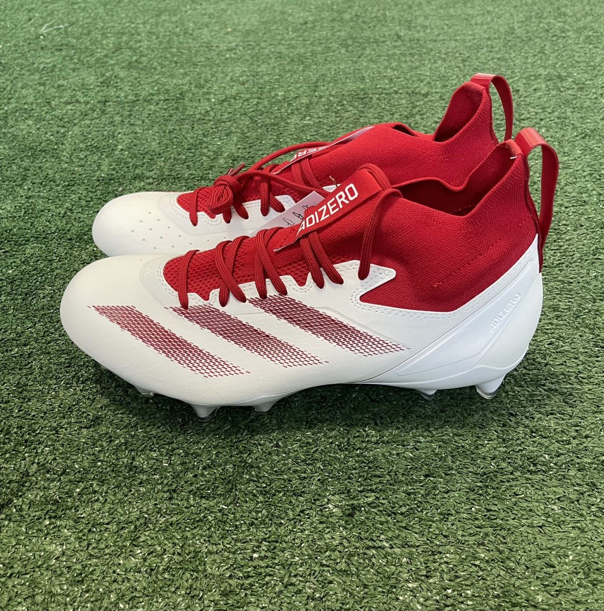 Adidas ADIDAS SM ADIZERO IMPACT+ FOOTBALL CLEATS WHITE RED IH0569 Size US 12 / EU 45 - 3 Thumbnail