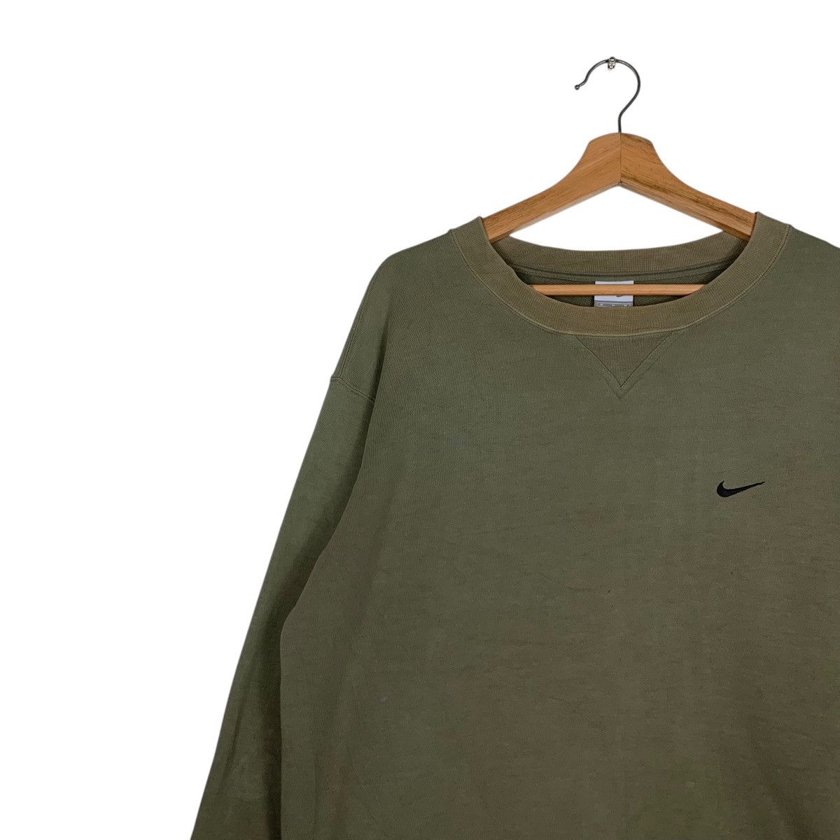 Nike NIKE Embroidery Small Swoosh Logo Green Sweatshirt #1464-C66 Size US M / EU 48-50 / 2 - 6 Thumbnail