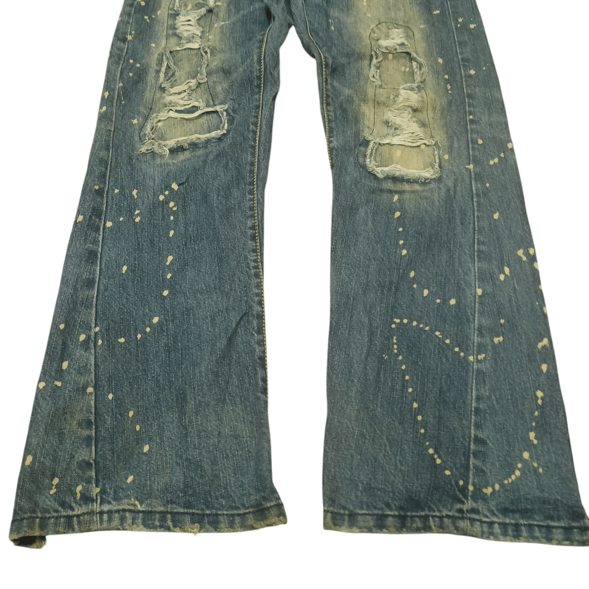 Who Decides War Big train Patchwork Distressed Jeans Painted Splash Design Size US 32 / EU 48 - 2 Thumbnail