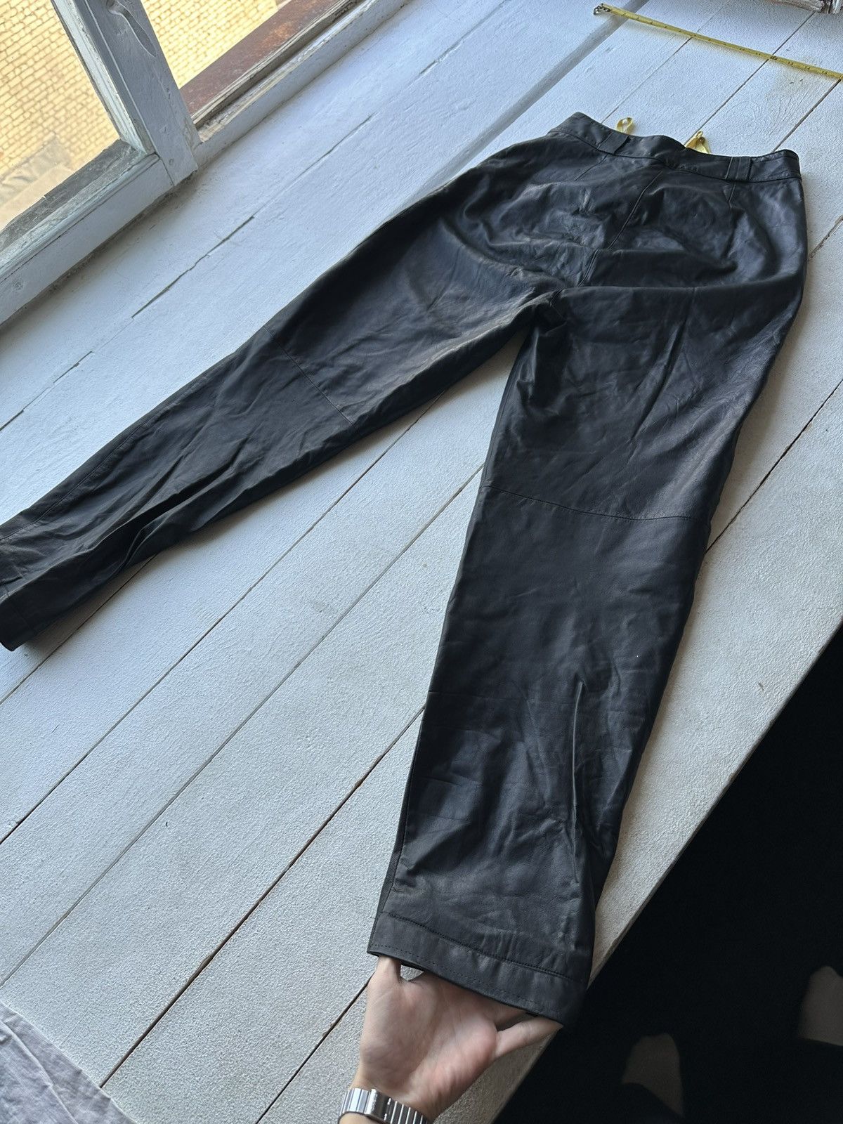 Leather 🚨Vintage leather pants motorcycles Black LUXURY Y2K Size 26" / US 2 / IT 38 - 10 Thumbnail
