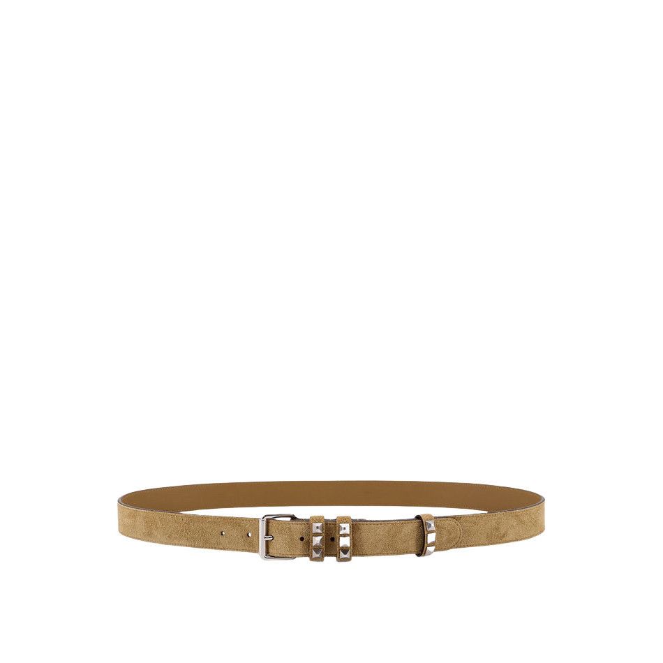 VALENTINO GARAVANI Men's Flaneuse Beige Studded 30mm Belt Ne