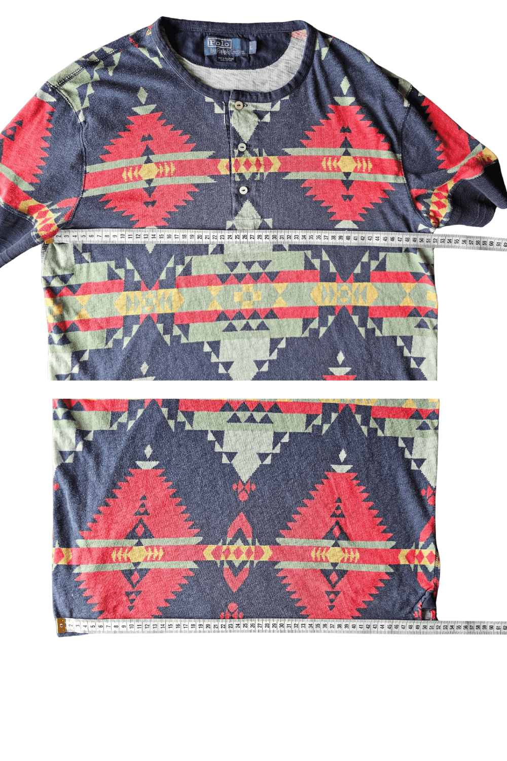 1993 PRL Santa Fe Henley - Rare Navajo Print Single-Stitch image 5