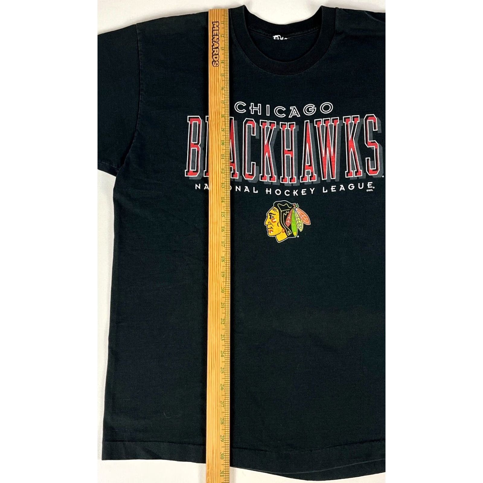 NHL VINTAGE Men’s 90s Chicago Blackhawks T-Shirt XL Black Logo Short Sleeve Crew Neck Size US XL / EU 56 / 4 - 5 Thumbnail
