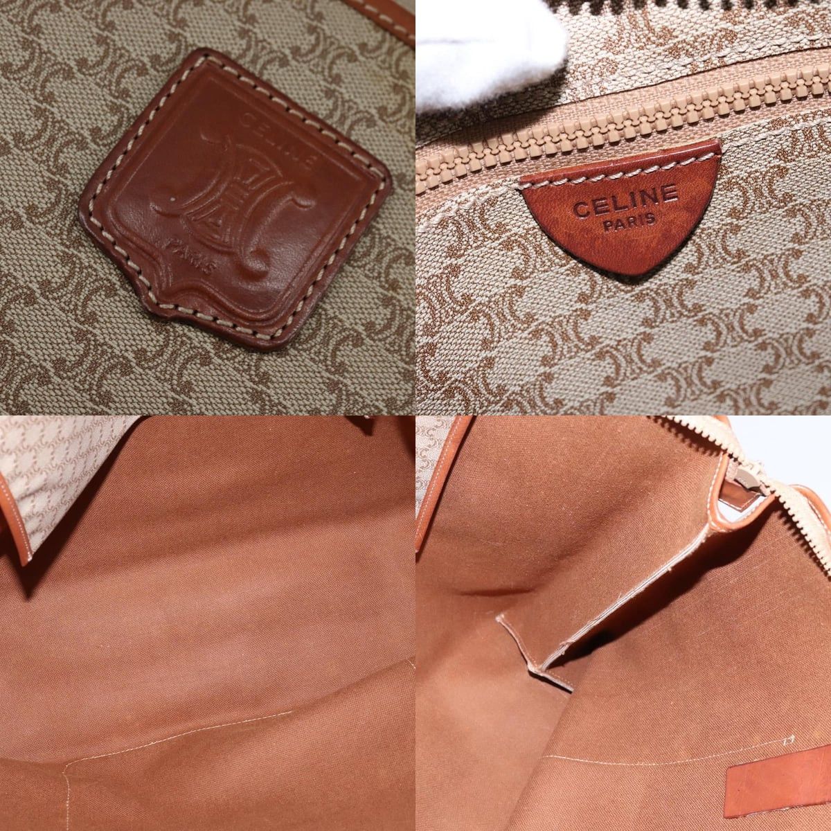 Celine CELINE Macadam Canvas Shoulder Bag Pvc Beige Gold Size ONE SIZE - 11 Thumbnail