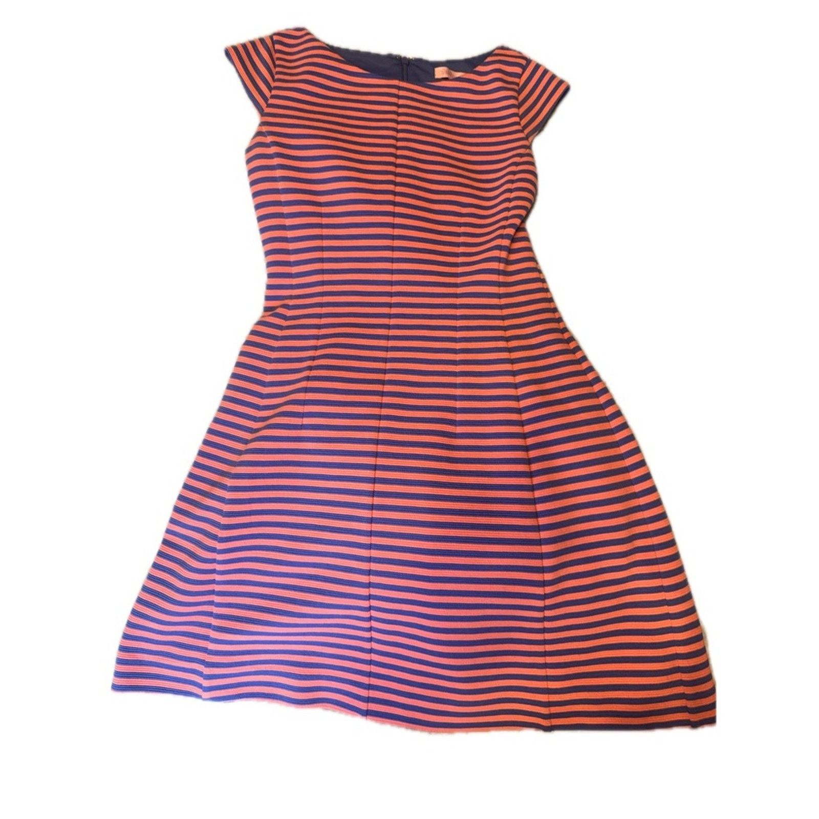 Lilly Pulitzer Striped Midi Dress in Coral and Navy size S